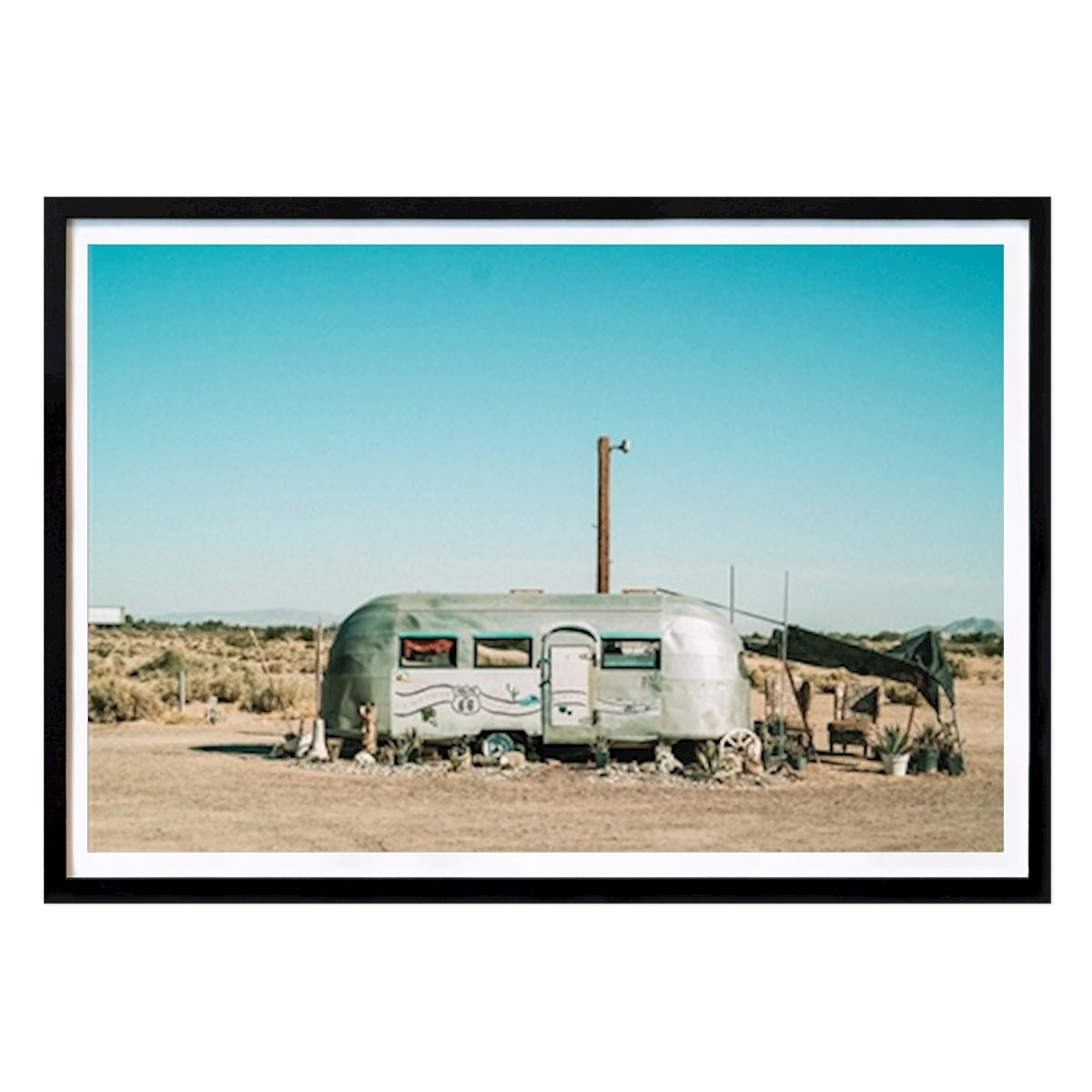 Retro & Vintage Poster: Lone Camper Route 66 by Daniel Fehr