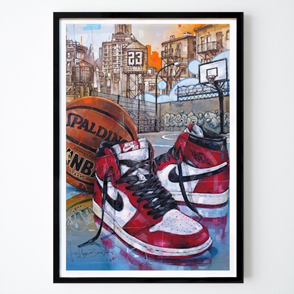 Basket Poster: Air Jordan Basketboll målning av Johannes