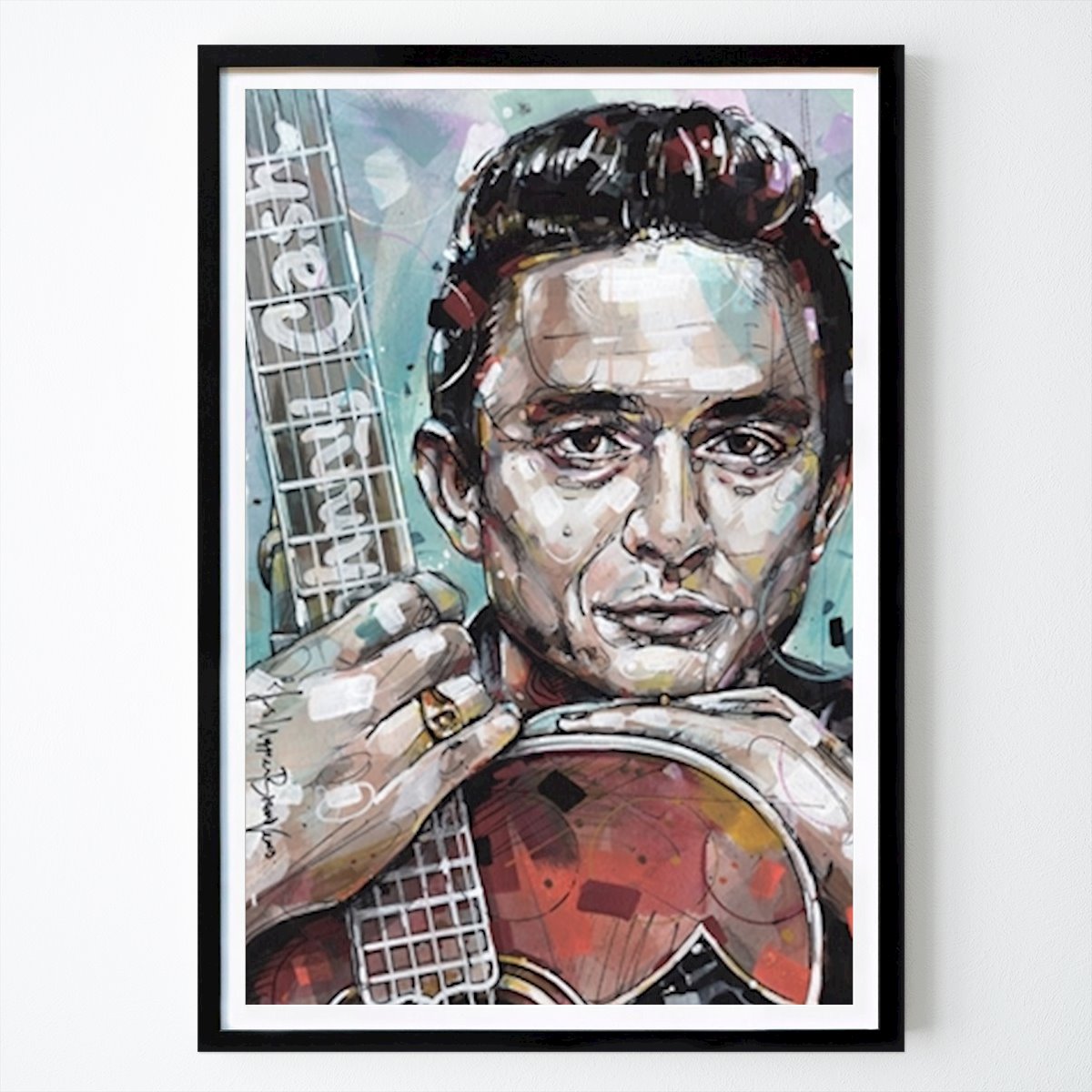 Ocio Póster: Johnny Cash pintando. de Johannes