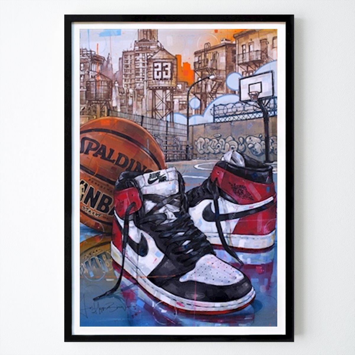 Basketball Affiche: Jordan 1 peinture de basket-ball par Johannes