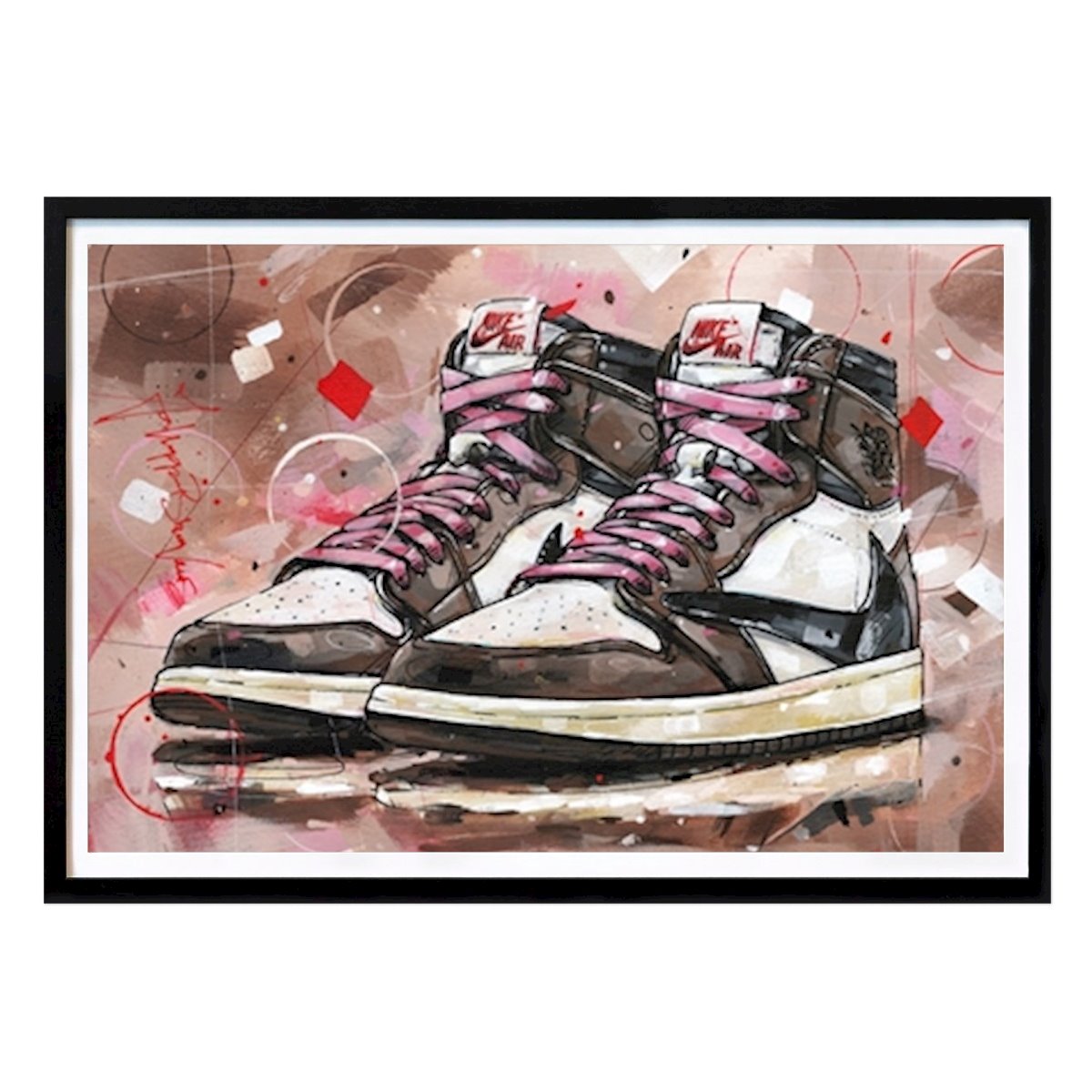 Lifestyle Poster: Jordan 1 Travis Scott Gemälde von Johannes