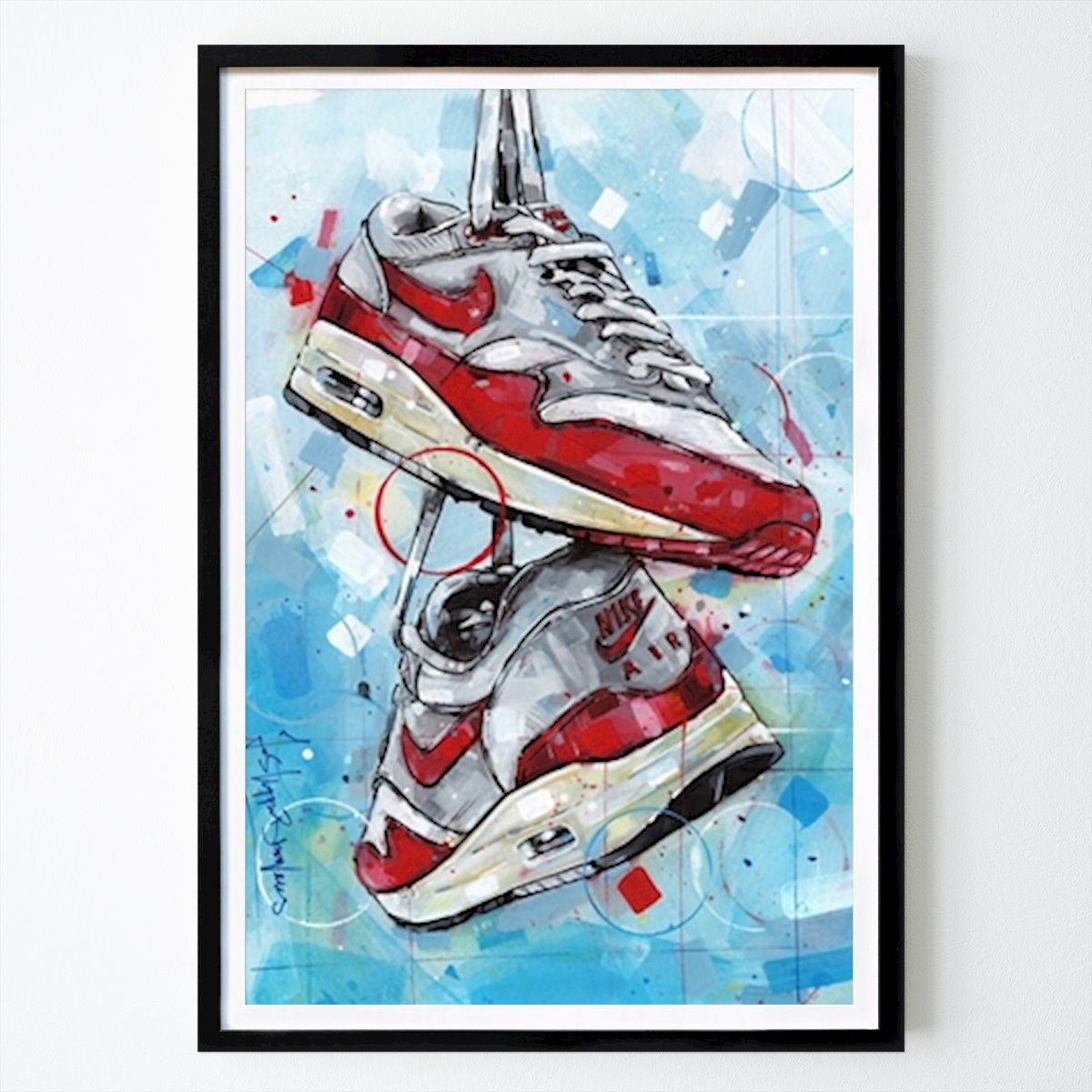 Taide Juliste: Nike air max 1 OG Red painting tekijänä Johannes