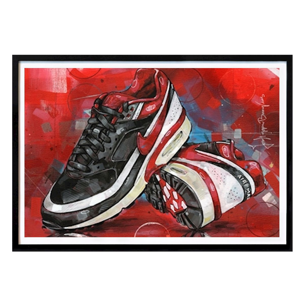 Miasta & Kraje Plakat: Buty Nike air max Classic BW art autorstwa Johannes