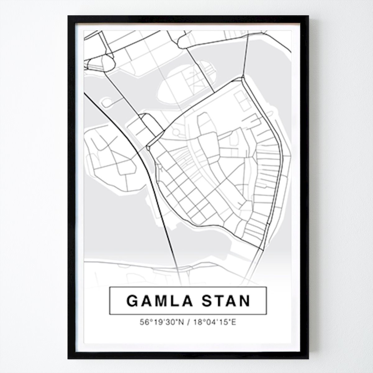 Retro & Vintage Póster: City map of Gamla Stan de Filip Björkman