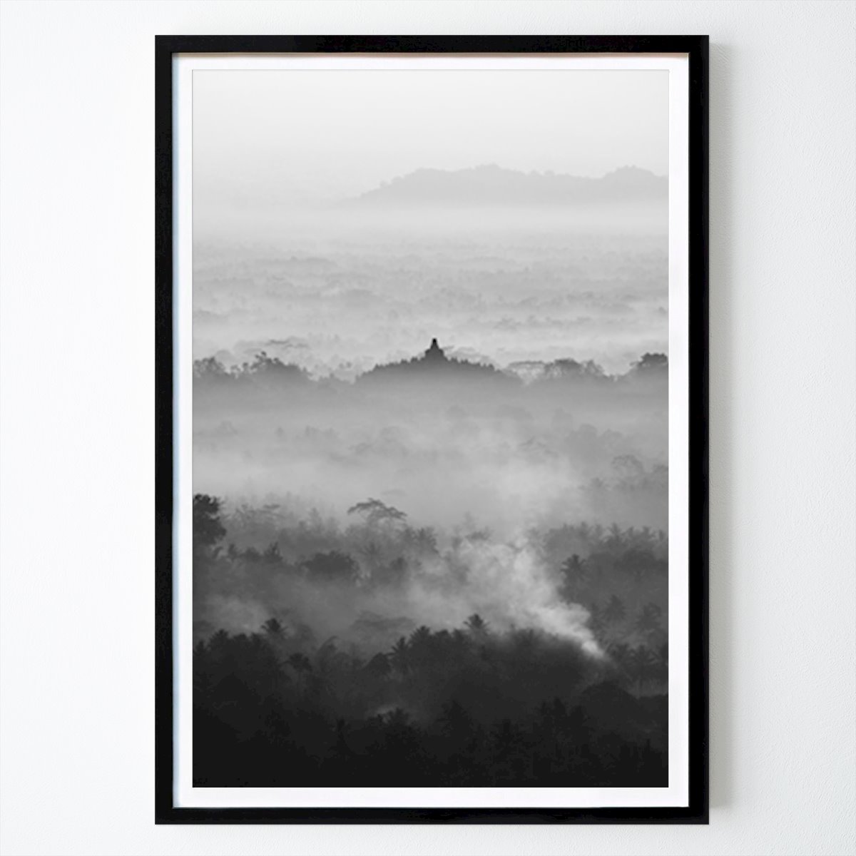 Czarno-białe Plakat: BOROBUDUR autorstwa Joshua Kettle