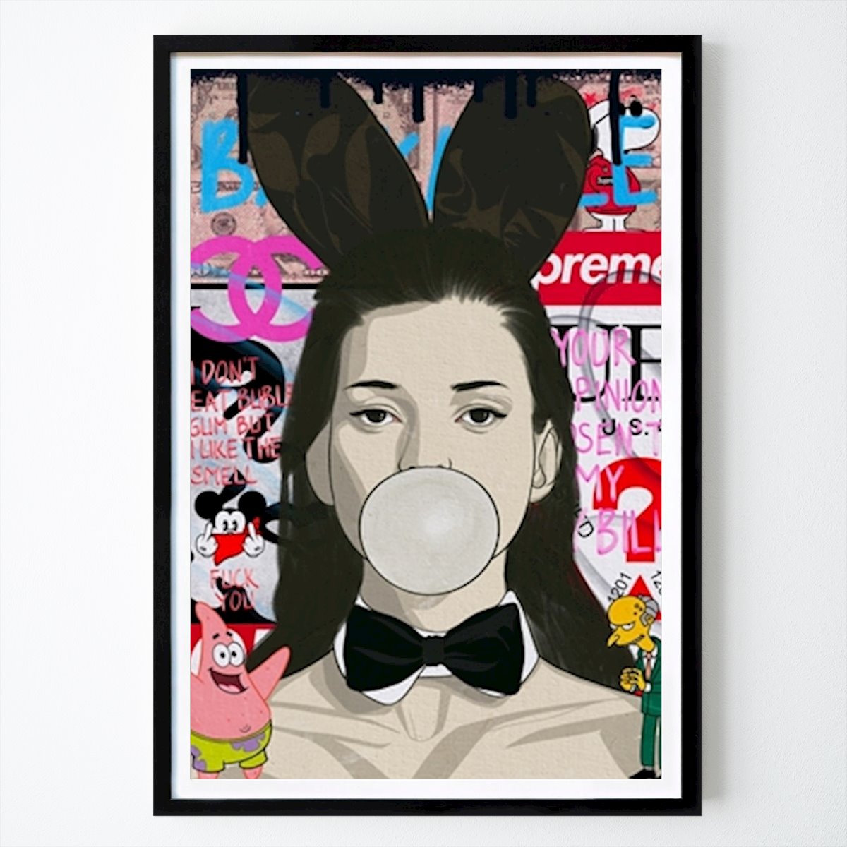 Pop Art Plakat: Kate Moss Bubble Gum av Mildwords