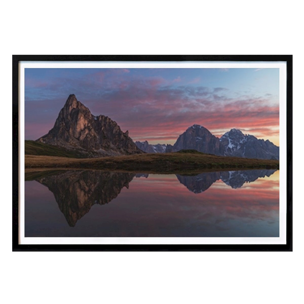 Küchen Poster: Spiegelung am Passo di Giau von Johann Piber
