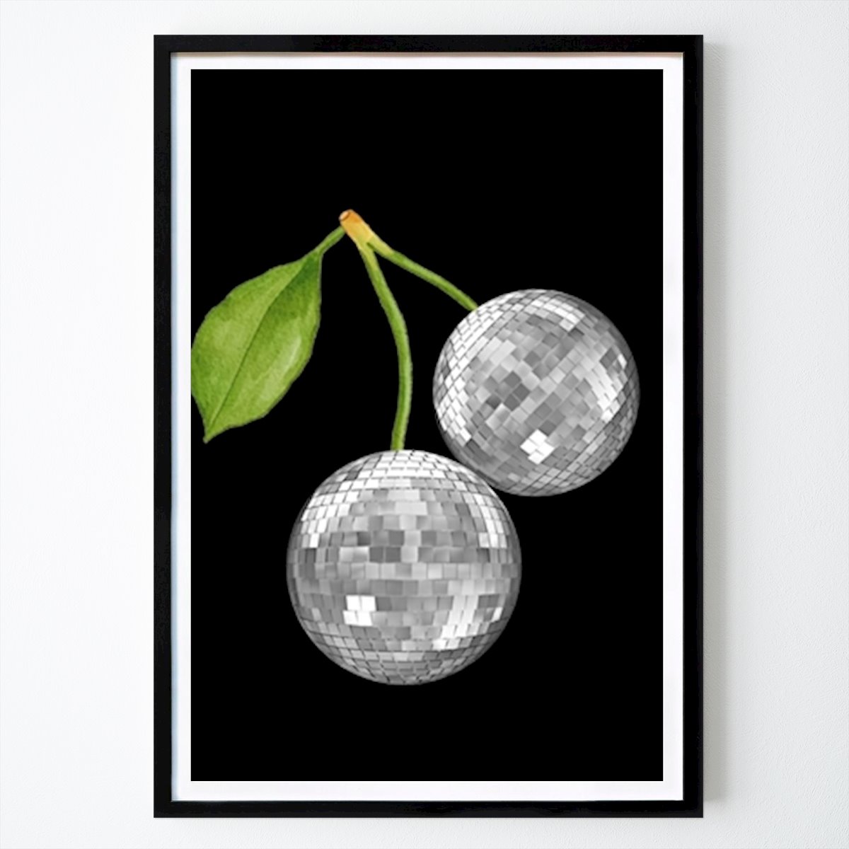 Szabadidő Poszter: Cherry Disco Ball Fekete Emme által