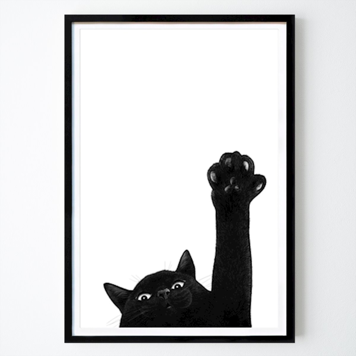Ilustração Poster: Gato preto com pata de Valeriya Korenkova