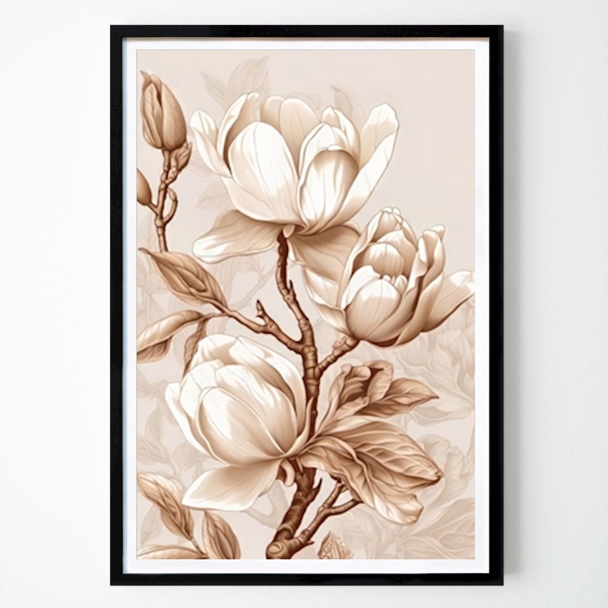 Retro & Vintage Poszter: Beige Magnolia Minimalistic Bilge Paksoylu által
