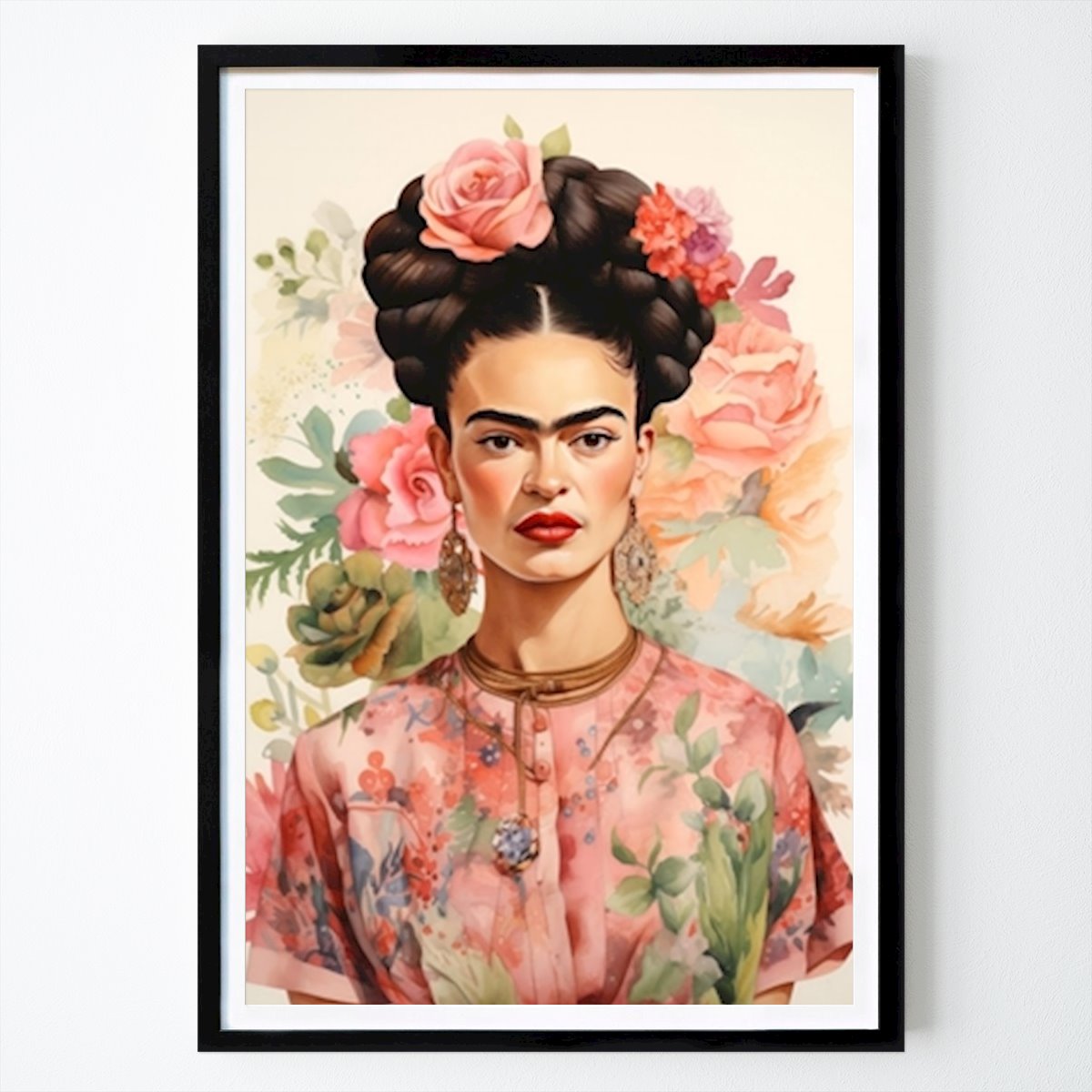Illustrazione Poster: Frida Kahlo Poster Stampa Rosa di Niklas Maximilian