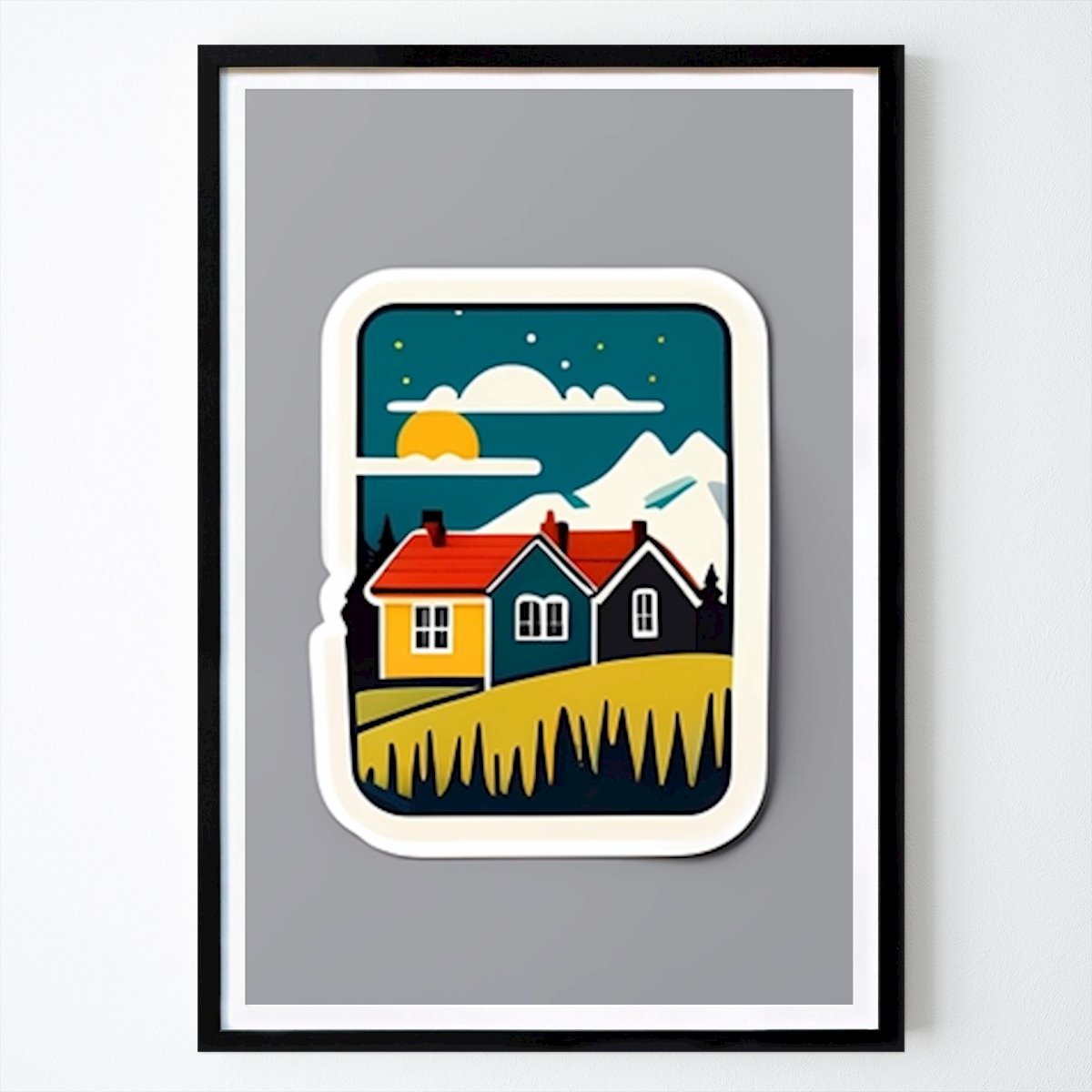 Retro & Vintage Póster: Little swedish city de Lukas Ackermann