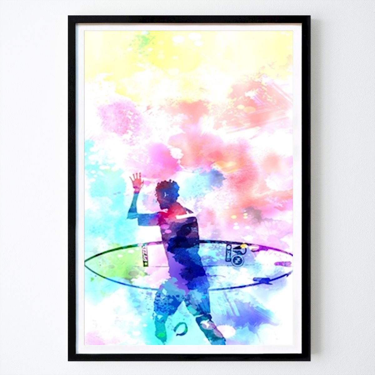 Pop Art Poster: Surfing by Masdian Watercolor
