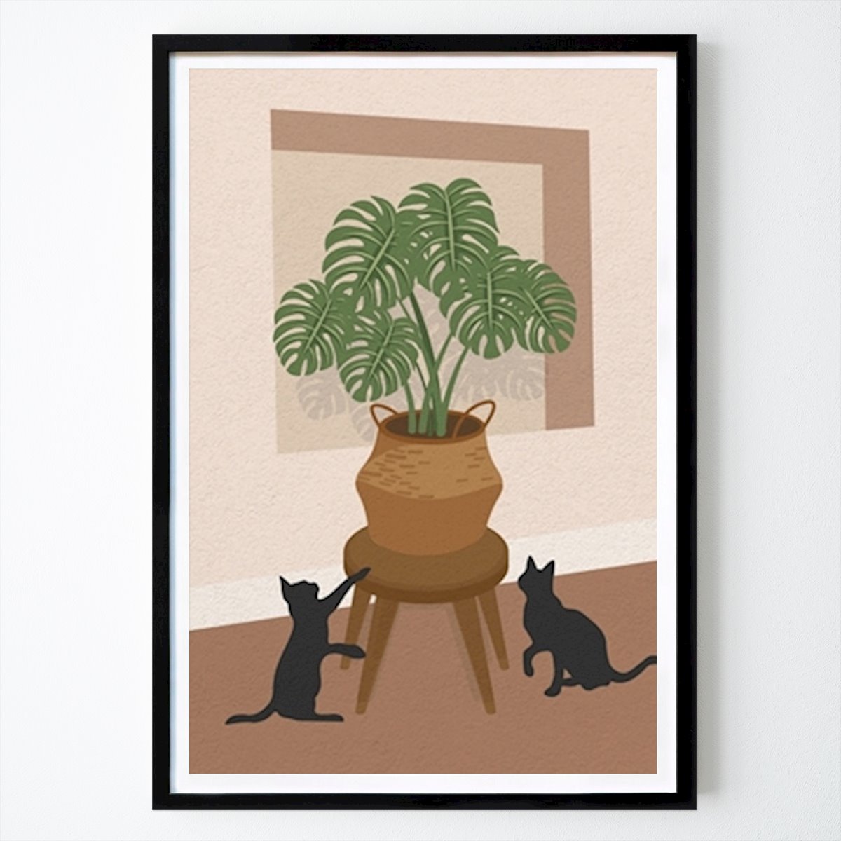 Villes & Pays Affiche: Chat jouant avec la plante par Ricky Aditya Perdana