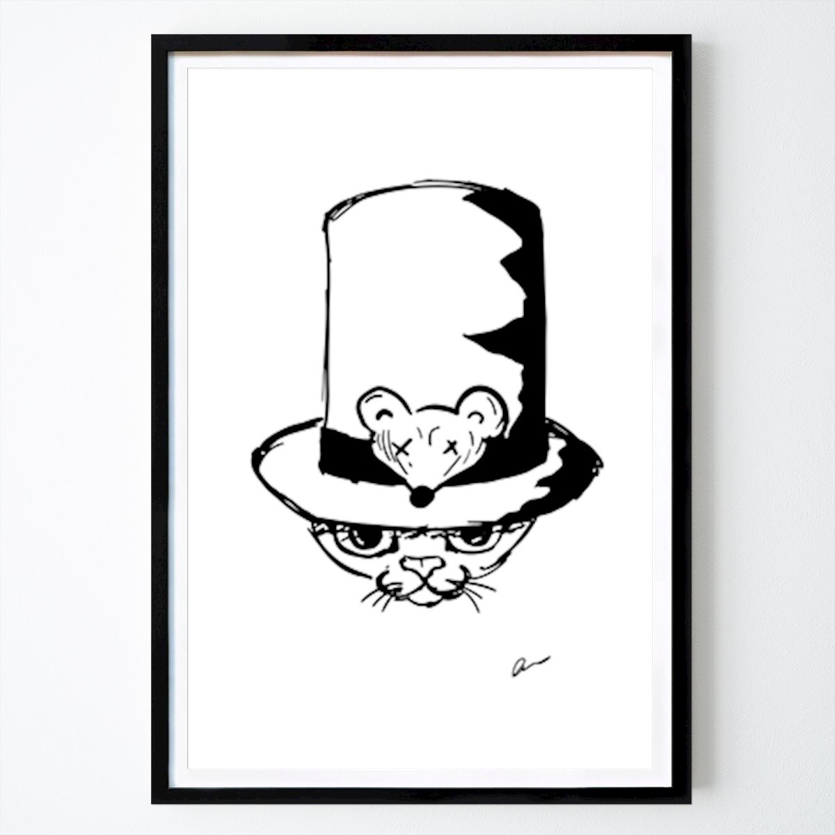 Animals Poster: Cat with a hat by Anette Salte