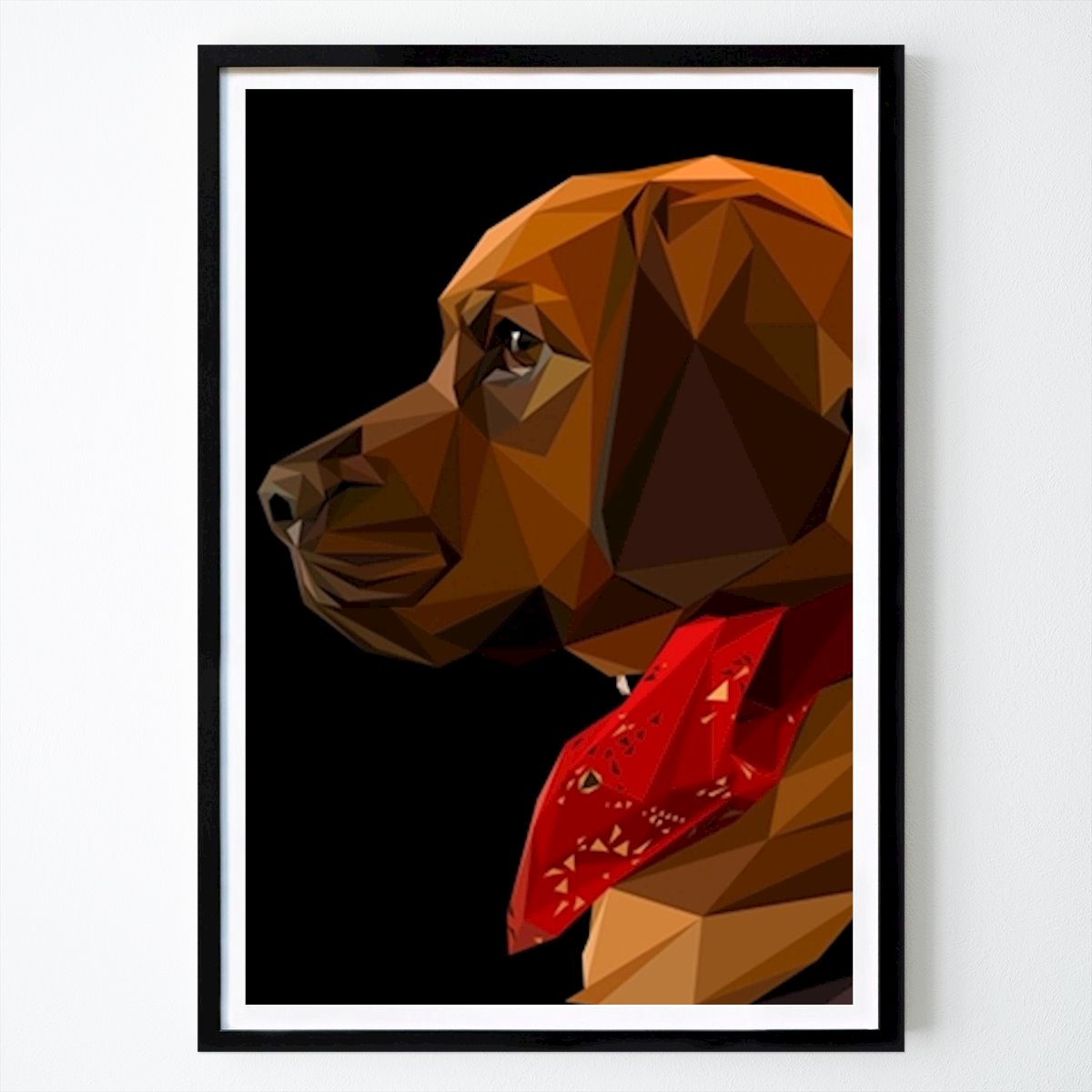 Illustrasjon Plakat: Rød Bandana Brun Hund av Yoga Wijayandi