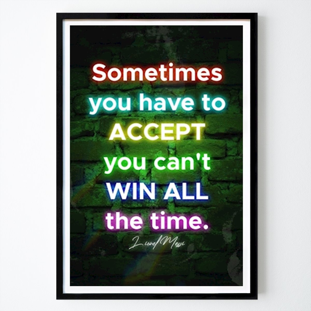 Citat & Text Poster: Win All The Time - Messi Quote av Colorize Studio