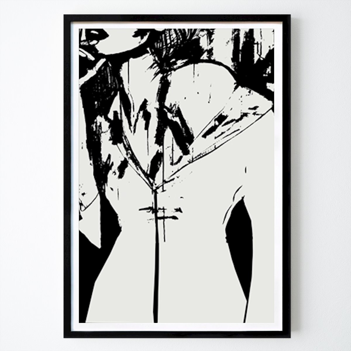 Svartvit Poster: Black paper doll av Pernilla Taavola