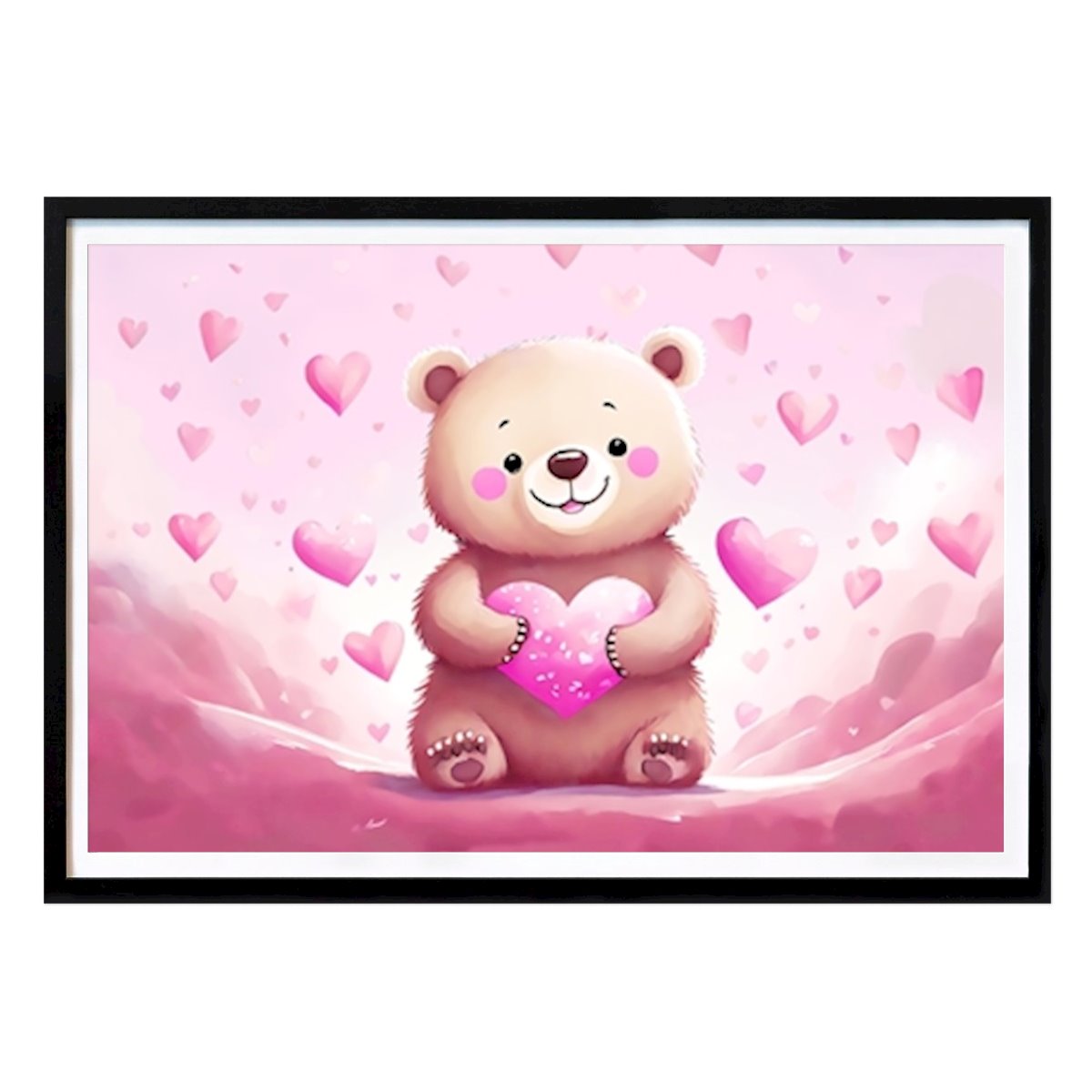 Artistic Poster: A Teddy bear in Love by Micke