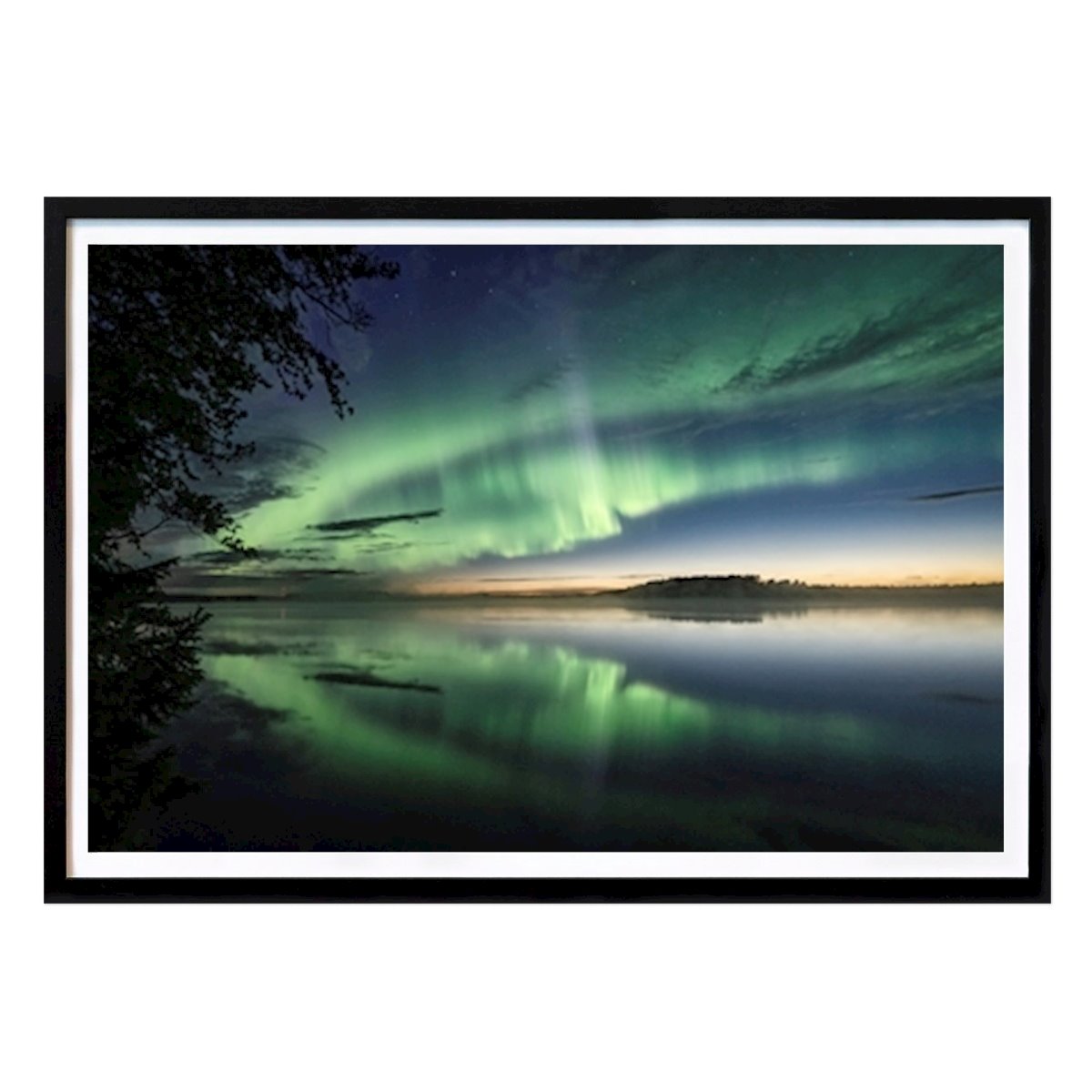 Nature Poster: Savojärvi Double Auroras by Timo Oksanen