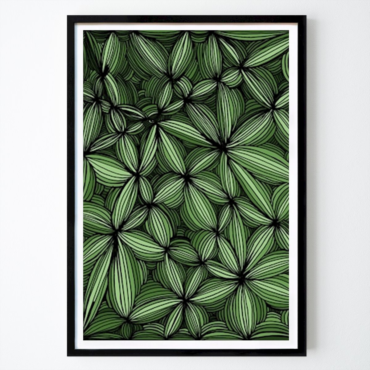 Flores & Plantas Póster: Green Flower wall de Marita Hägg