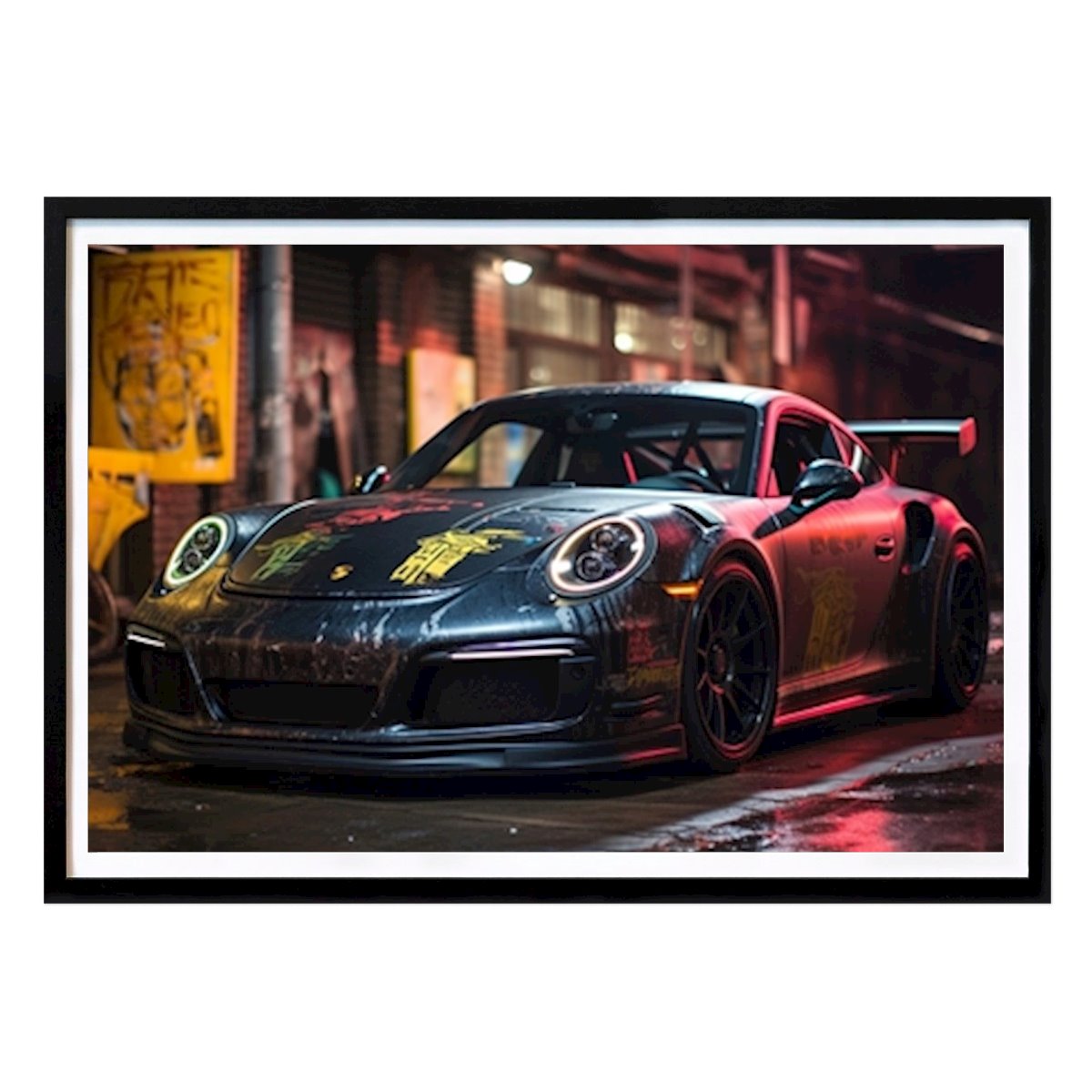 Porsche 911 gt3 graffiti style Poster von Moritz Uebe – Auto Wandbild – Printler