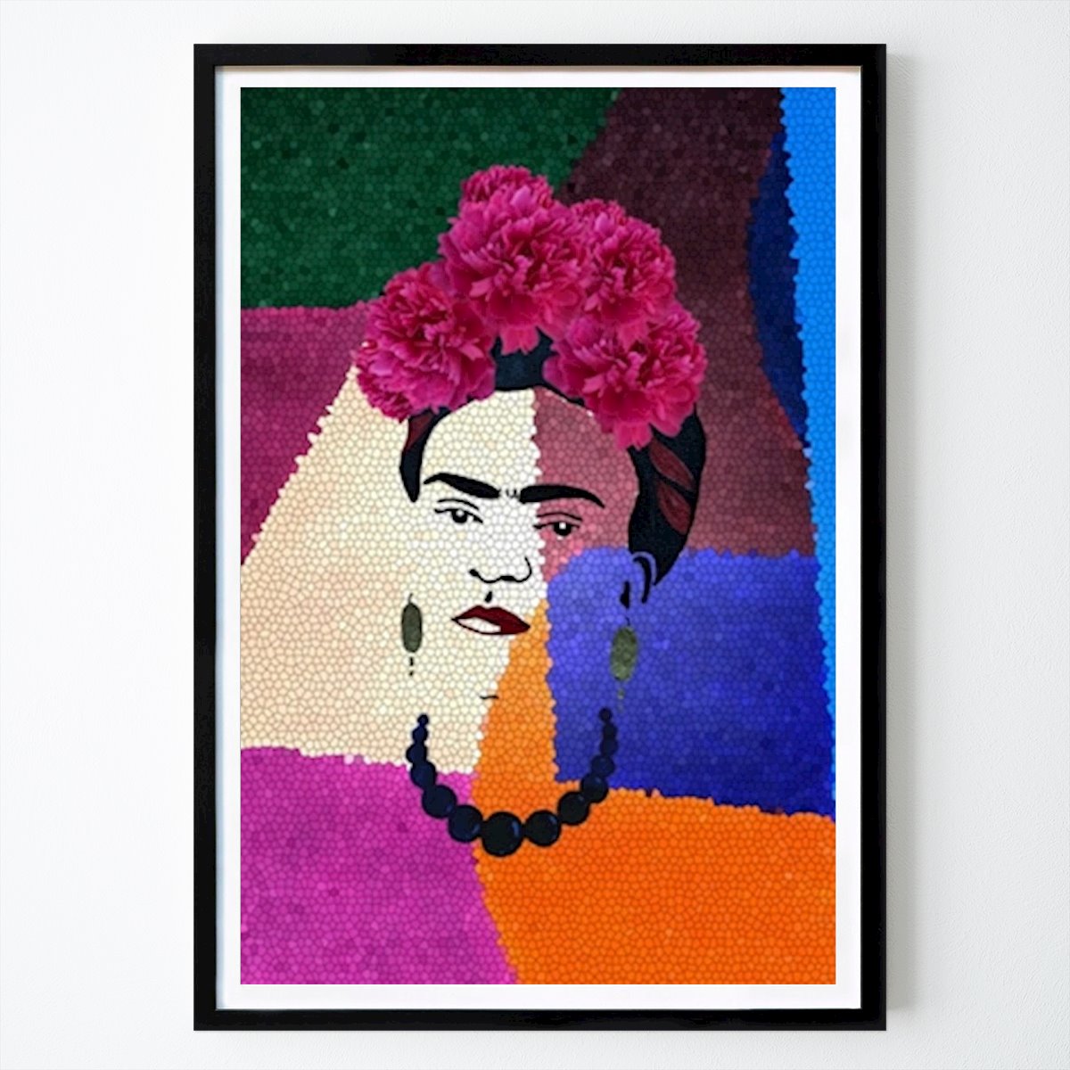 Pop Art Poster: Frida Kahlo on mosaic di Lisa Cleeves