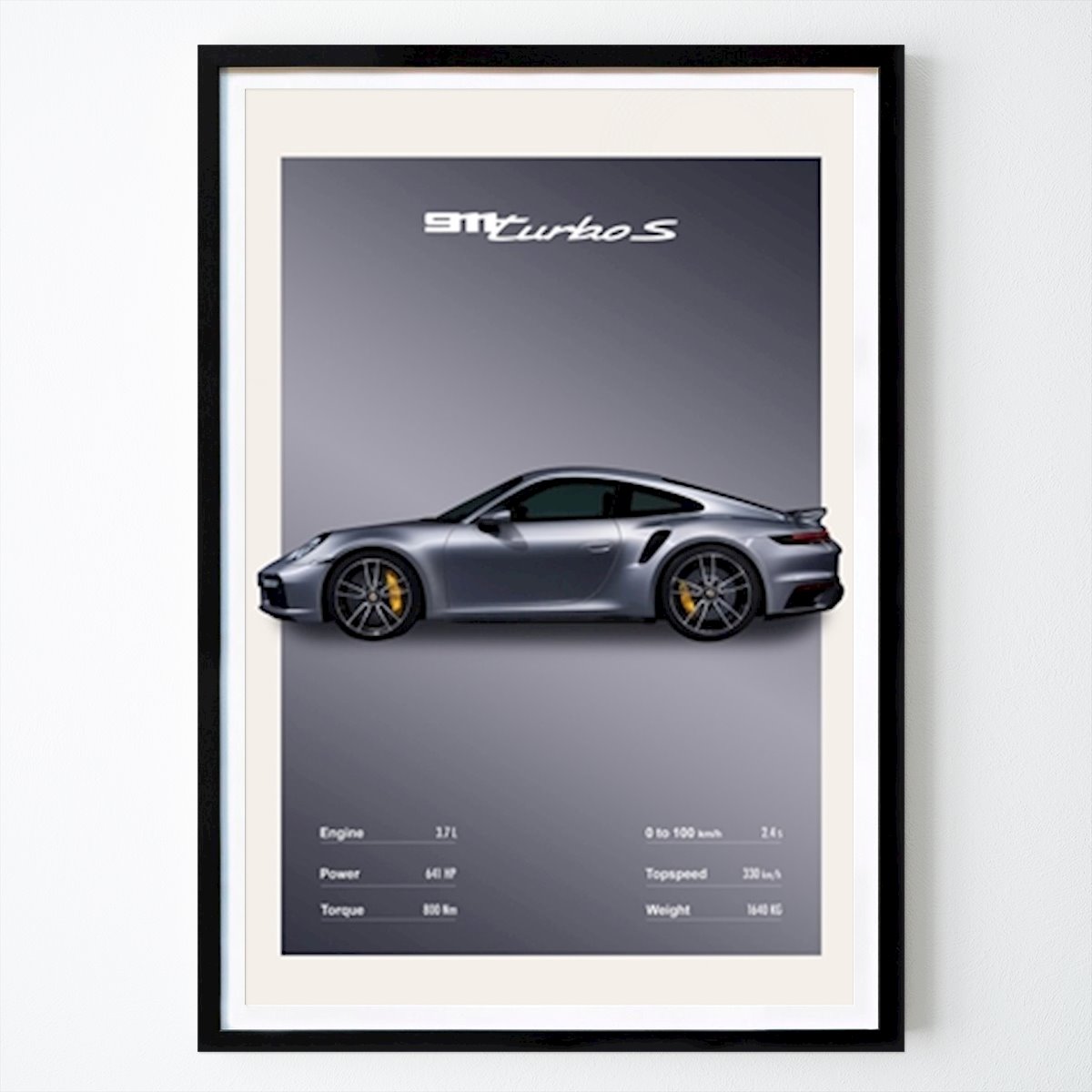 Voiture Affiche: Porsche 992 Turbo S par Bouk de Roeck