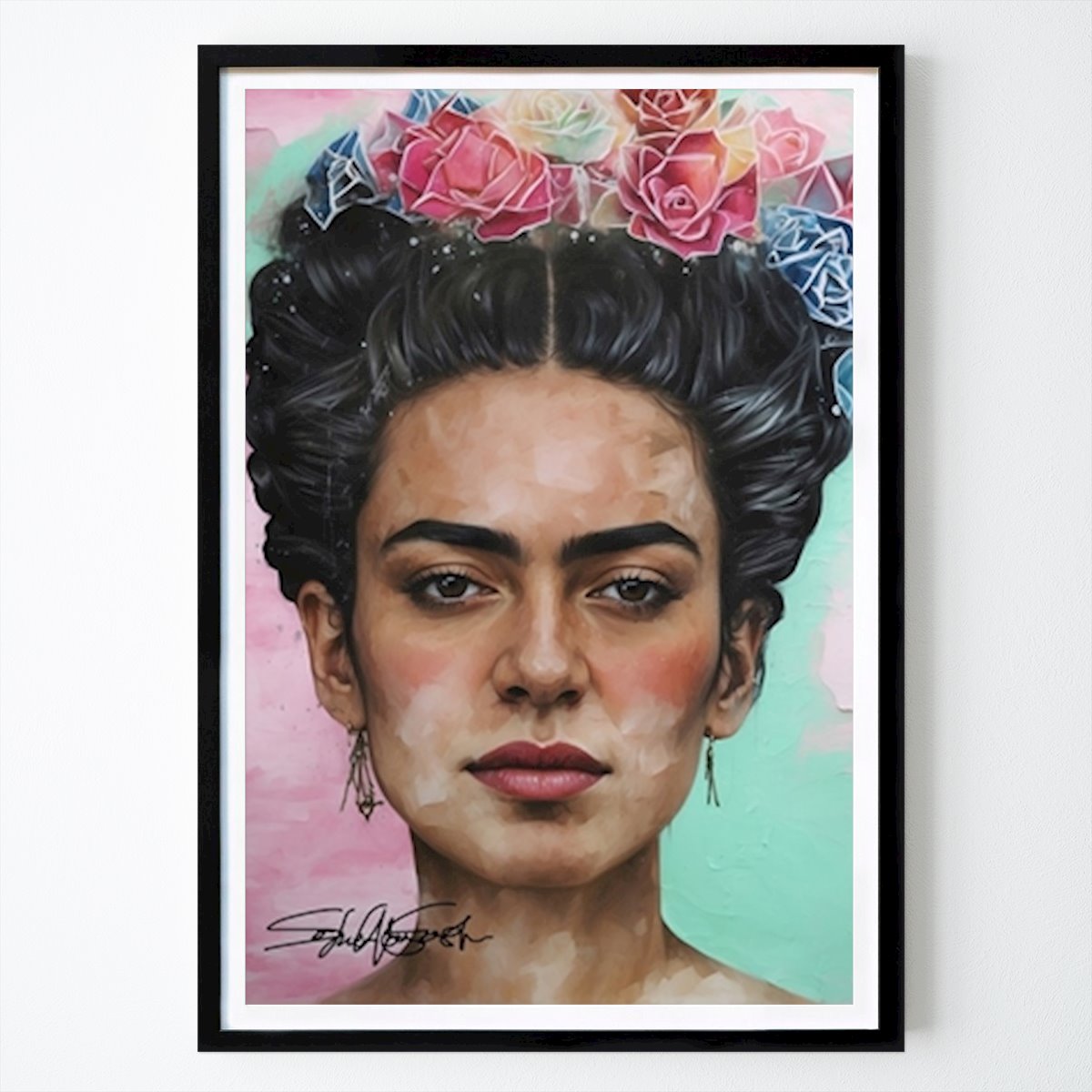 Mens & Portret Poster: Kleur Kahlo van Sofia Wall Ganestam