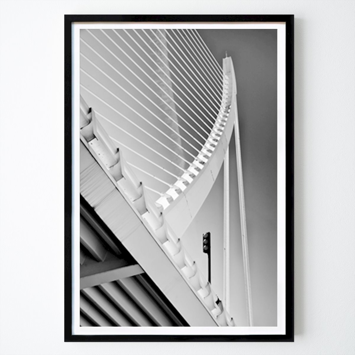 Blanco y negro Póster: Modern Architecture Bridge de Dusica