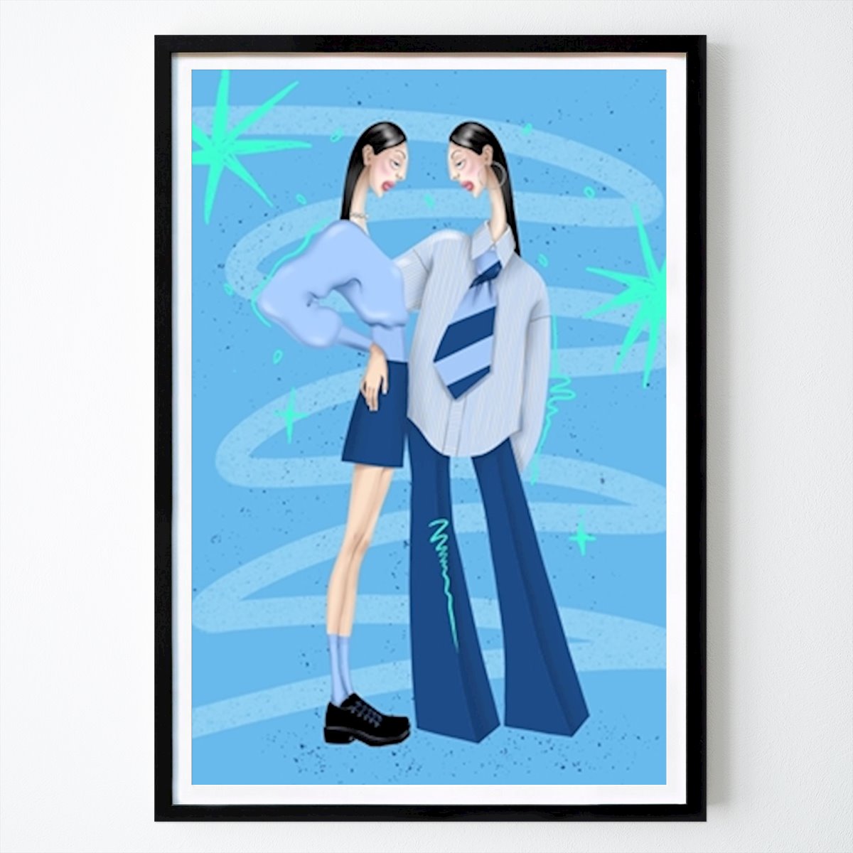 Illustration Poster: Twins illustration gemini av Evgeniia Voropaeva