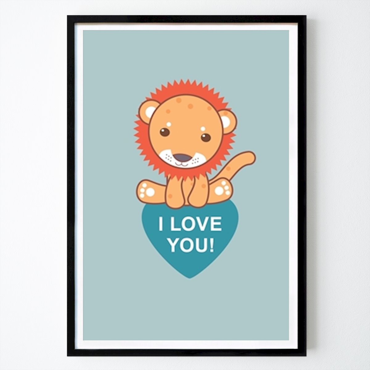 Pop Art Poster: Little Lion Big Heart di Tamara Kryvolap