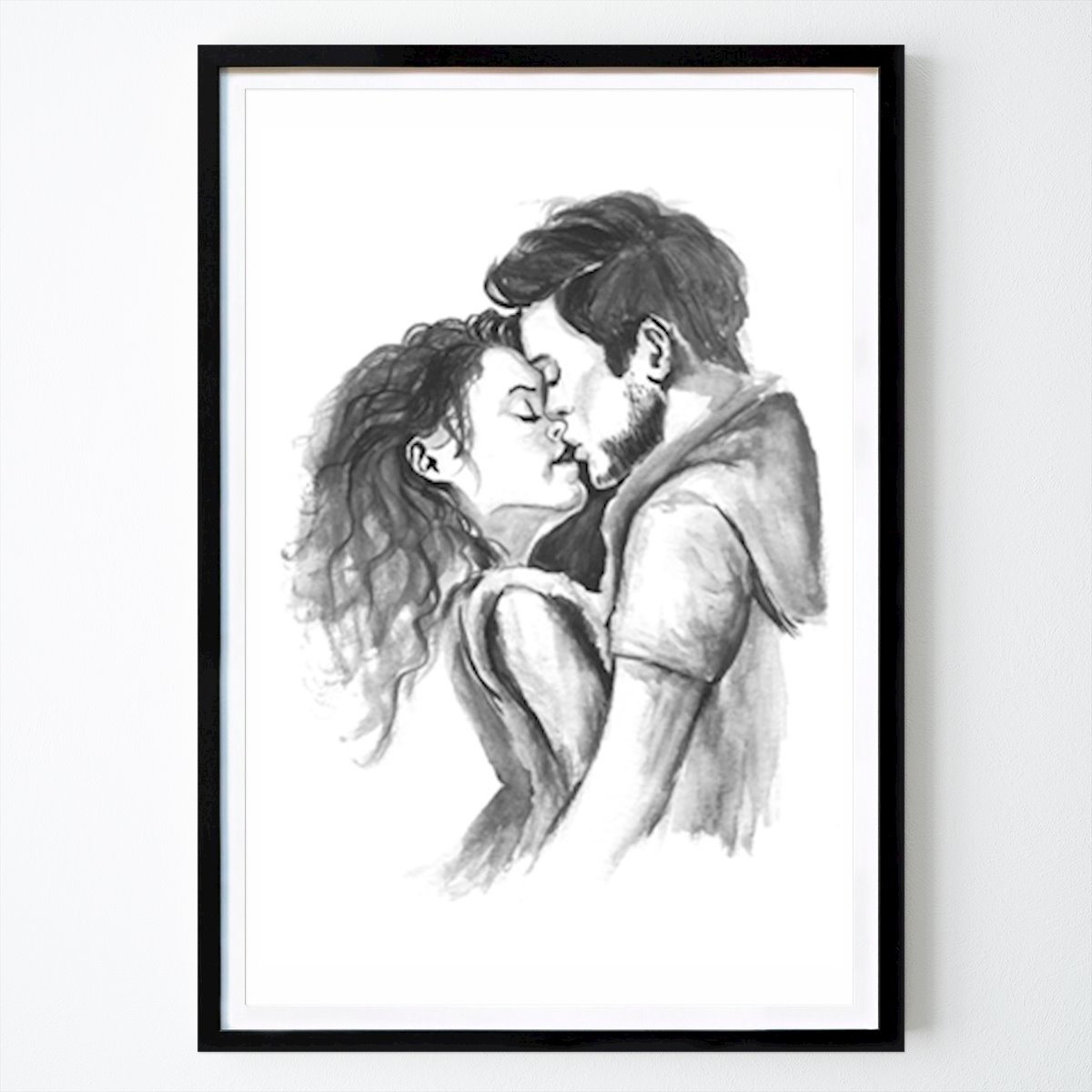 Black & White Poster: The Kiss by Krista Kitsz