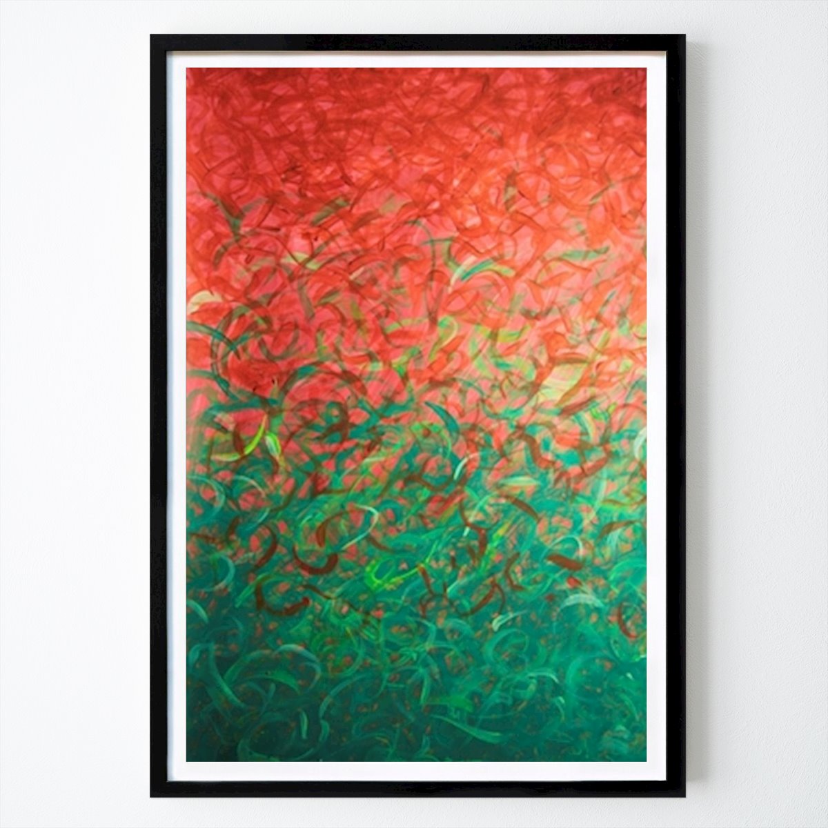 Abstrait Affiche: Green/Red - Abstract Painting par Dirk Wüstenhagen