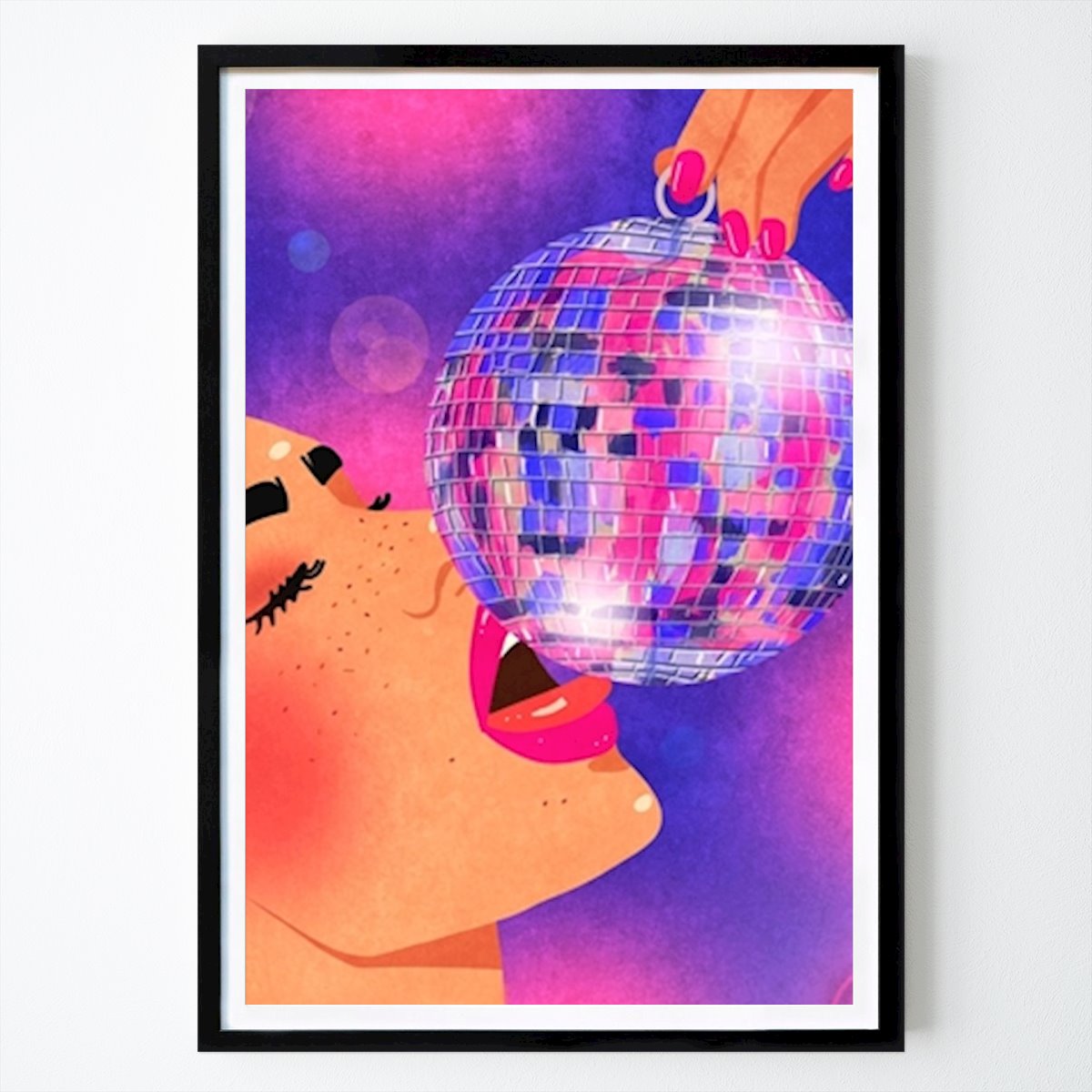 Illustrasjon Plakat: Girl with Disco Ball av Raissa Oltmanns