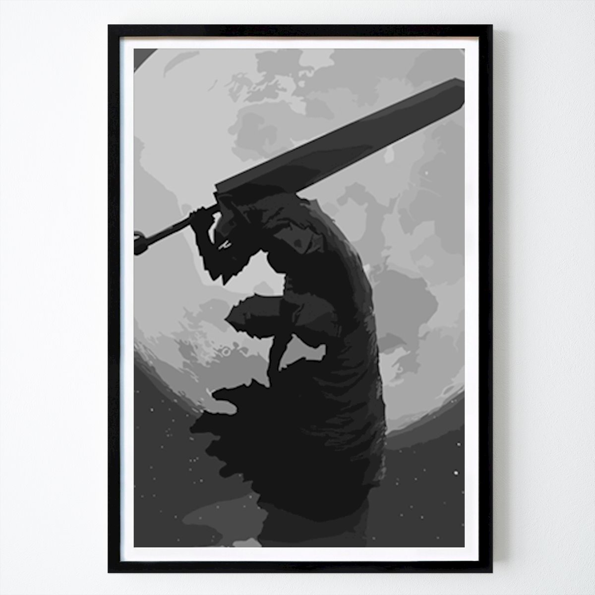 Mustavalkoinen Juliste: Berserk mustavalkoinen tekijänä Black and white art