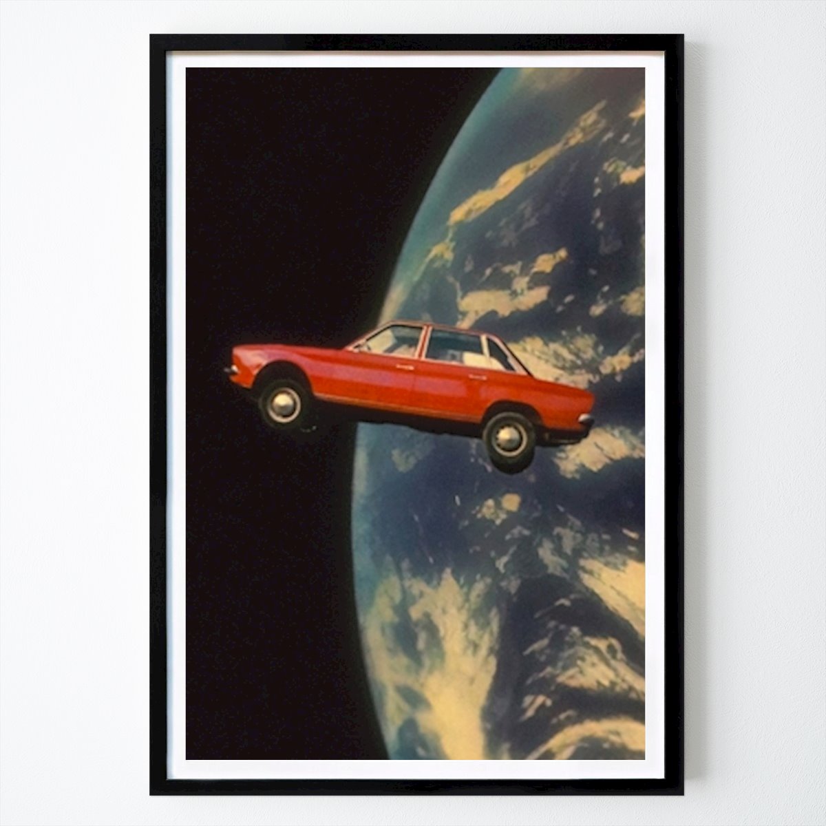 Retro & Vintage Poster: Flying Space Car van Taudalpoi