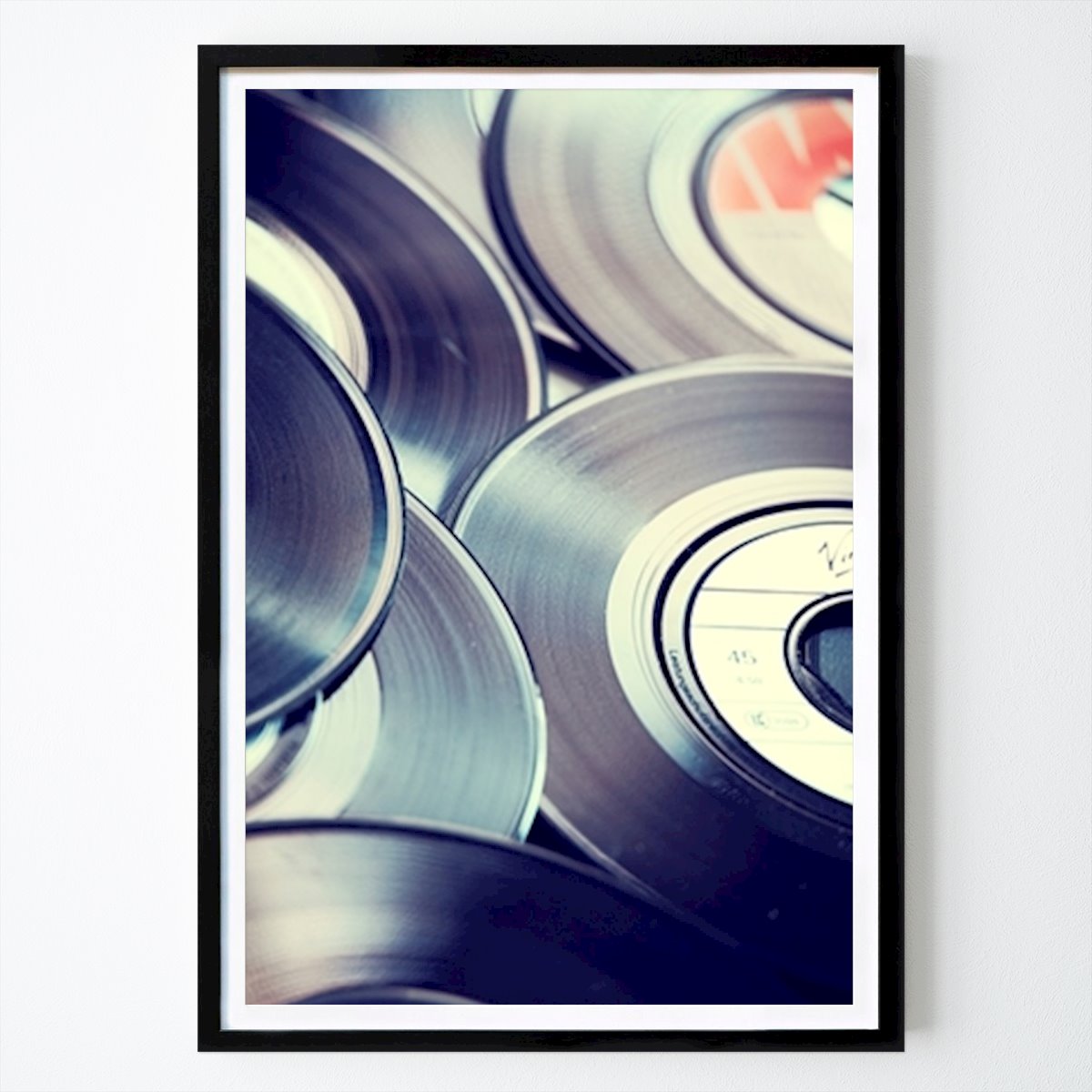 Retro & Vintage Poster: Vinyl Records 45 RPM by Dirk Wüstenhagen
