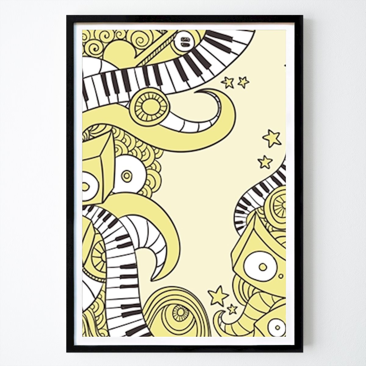 Illustration Poster: Musikinstrument Graffiti von Always On Art