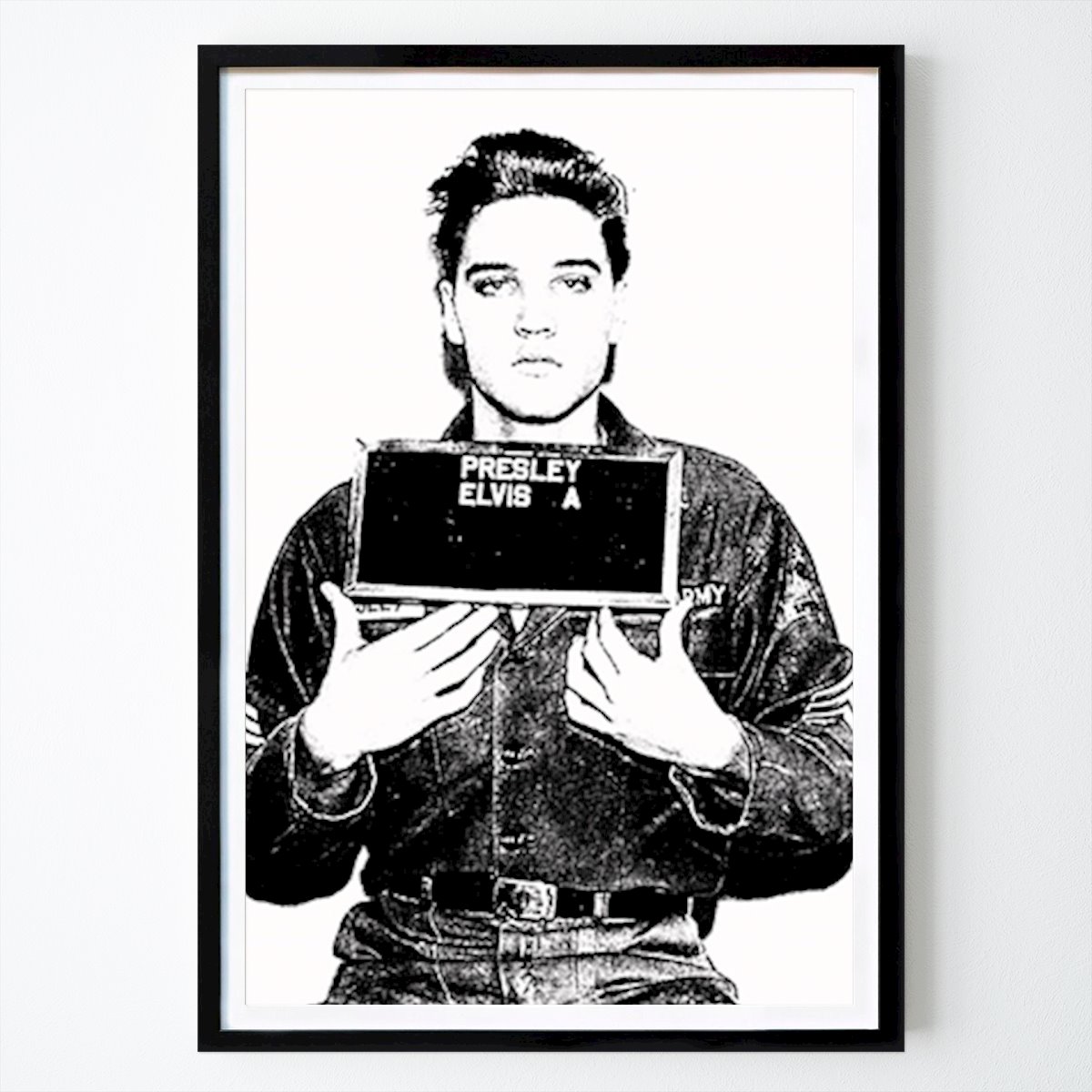 Retro & Vintage Poster: Elvis Presley Fahndungsfoto von Ed ramos