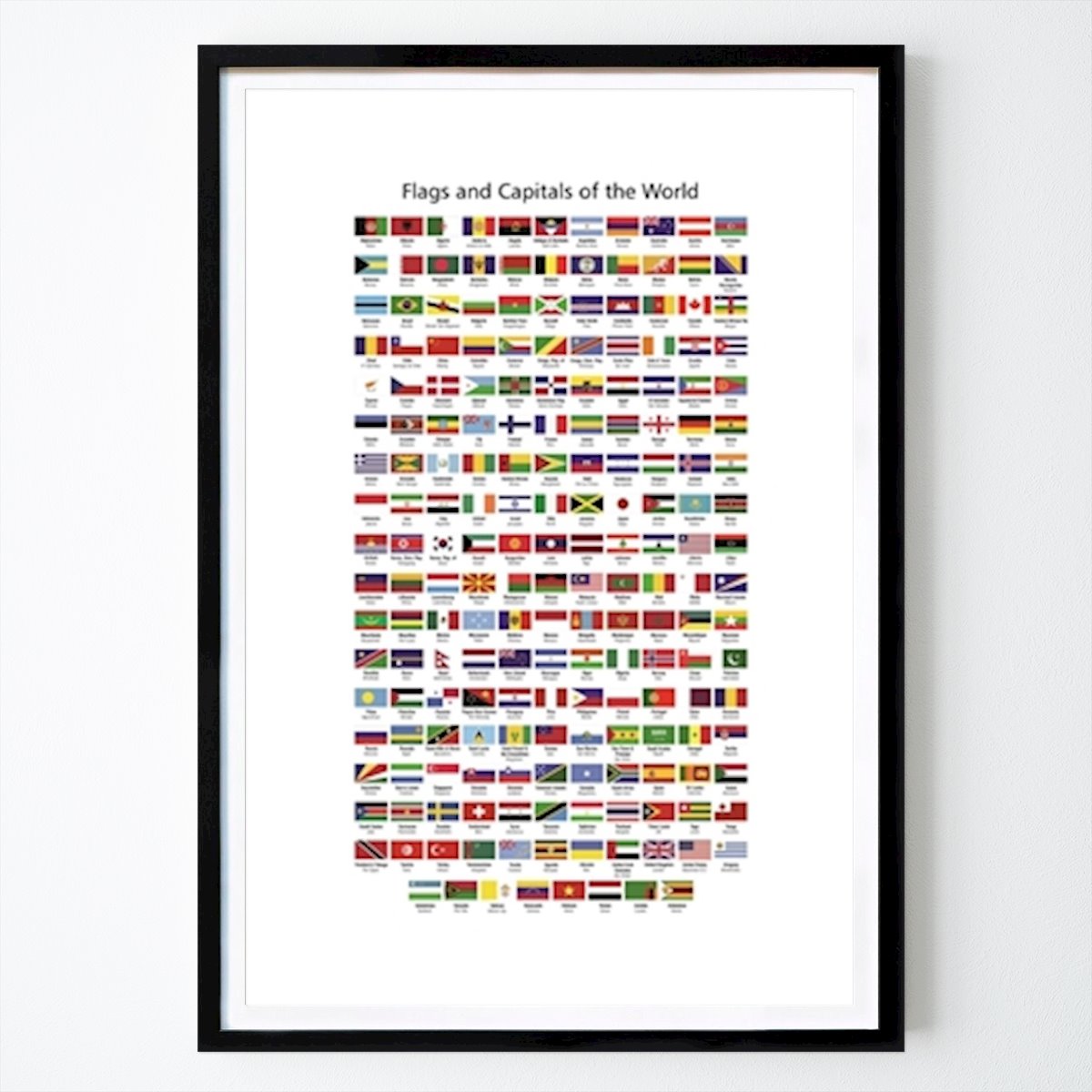 Städte & Länder Poster: Flaggen und Hauptstädte der Welt von YooY Studio