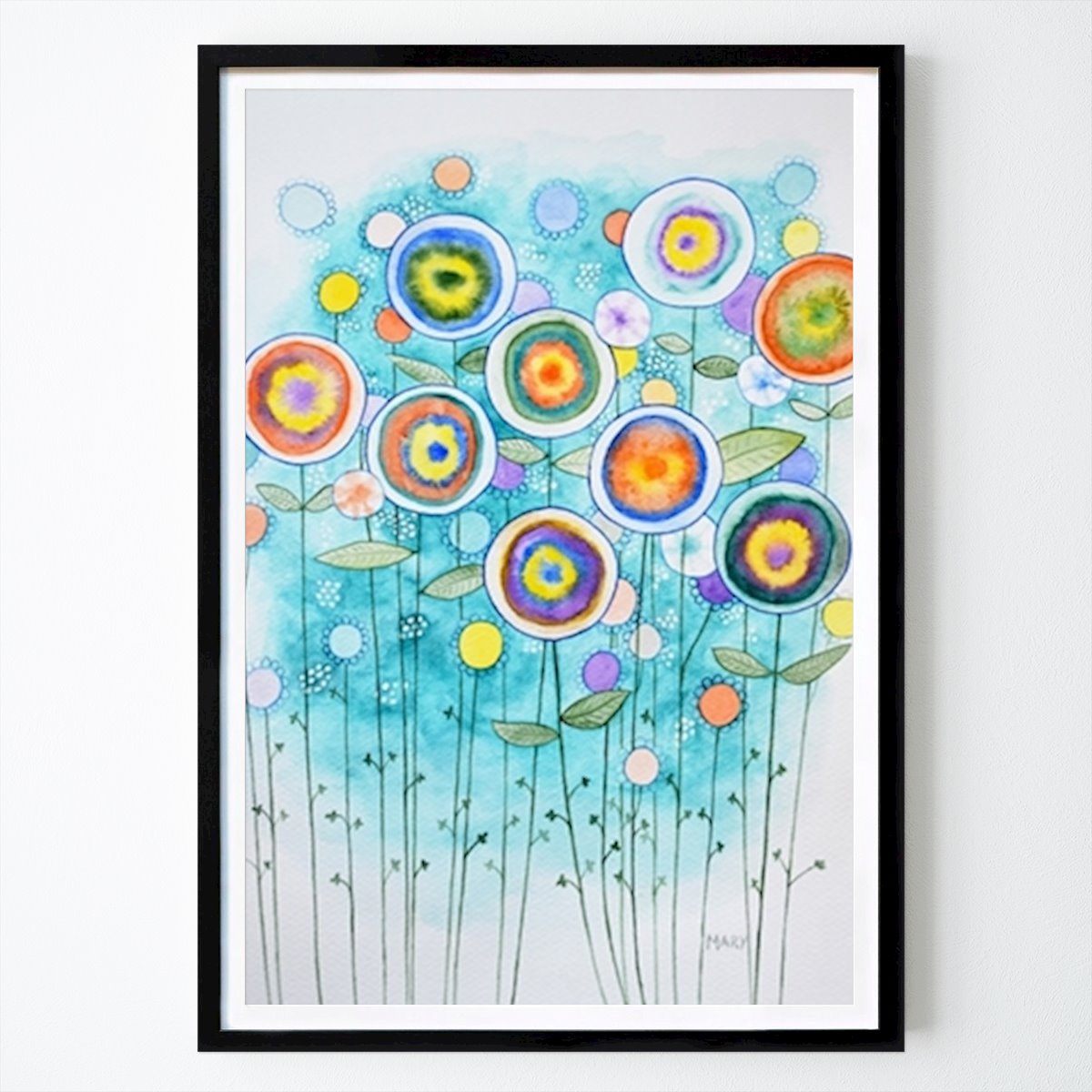 Kitchen Poster: Fantasy flowers by Mary's Watercolors