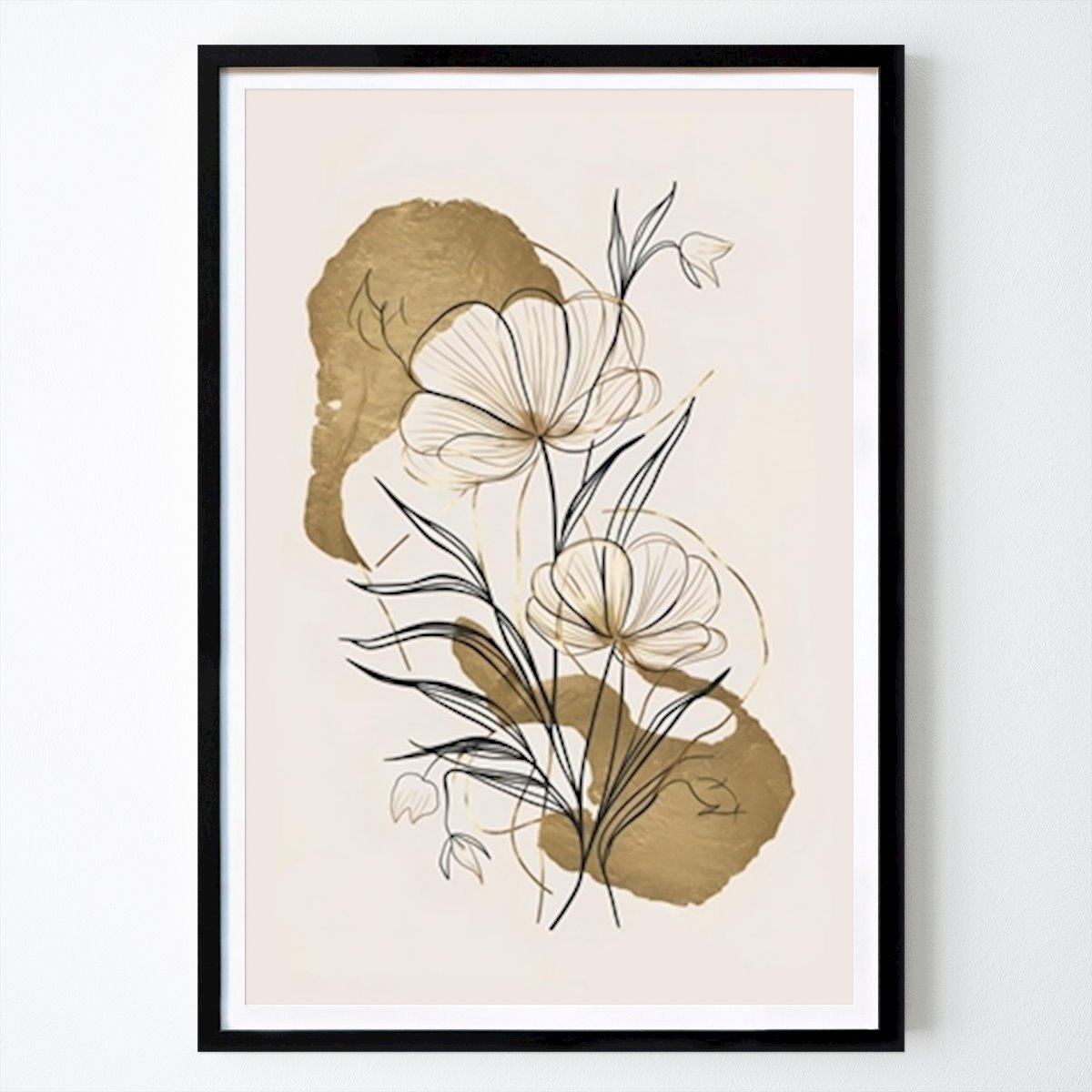 Botanisk Poster: Blommor och guld av Andreas Magnusson