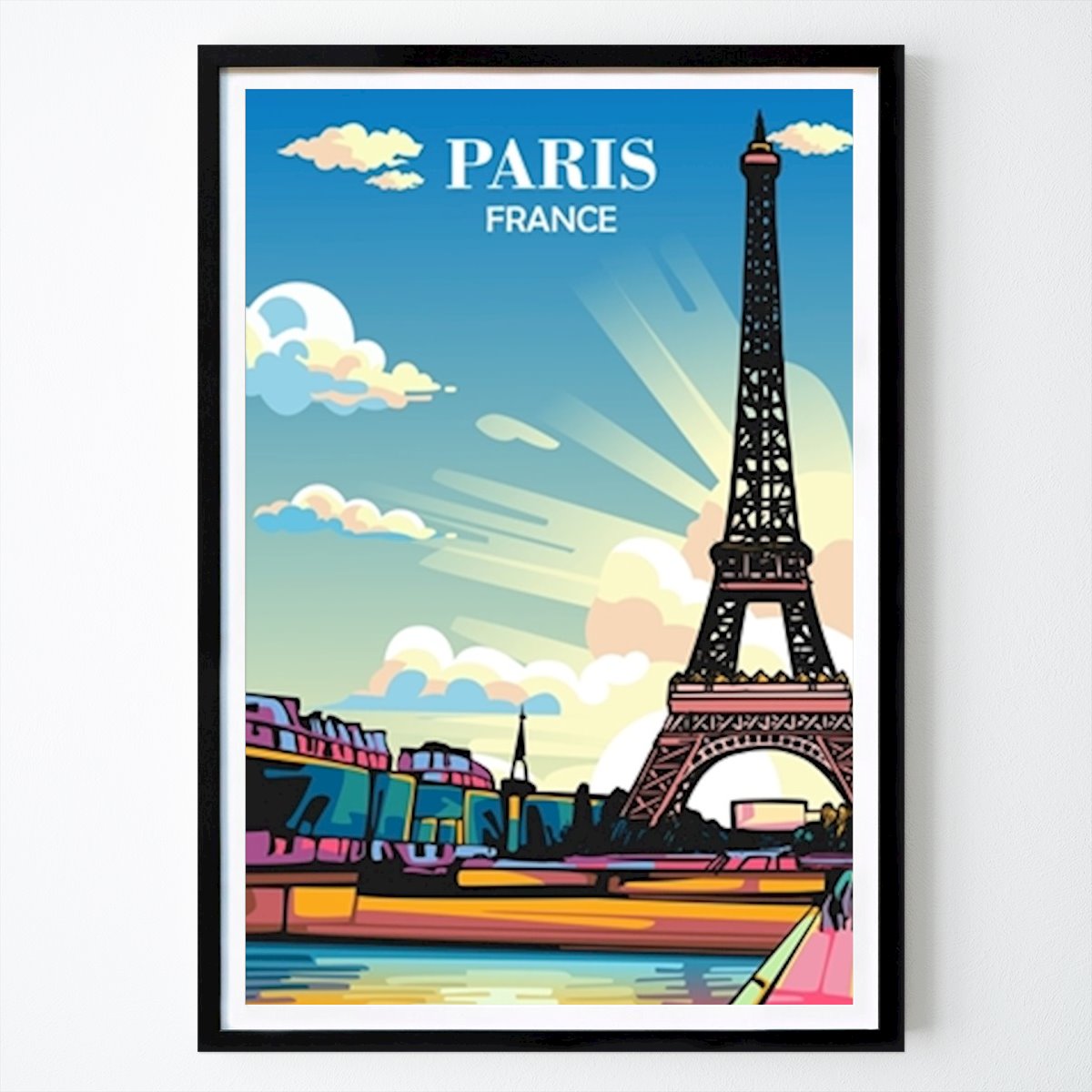 Platser & Städer Poster: Travel Poster Paris France av Moch. Dika As Sujud