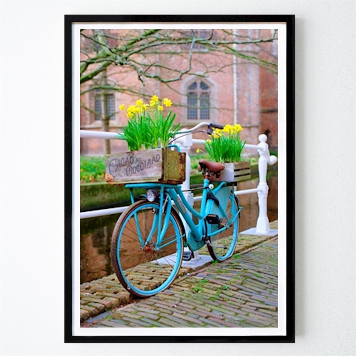 Retro & Vintage Plakat: Nederlandsk sykkel med påskeliljer av Floris Trapman