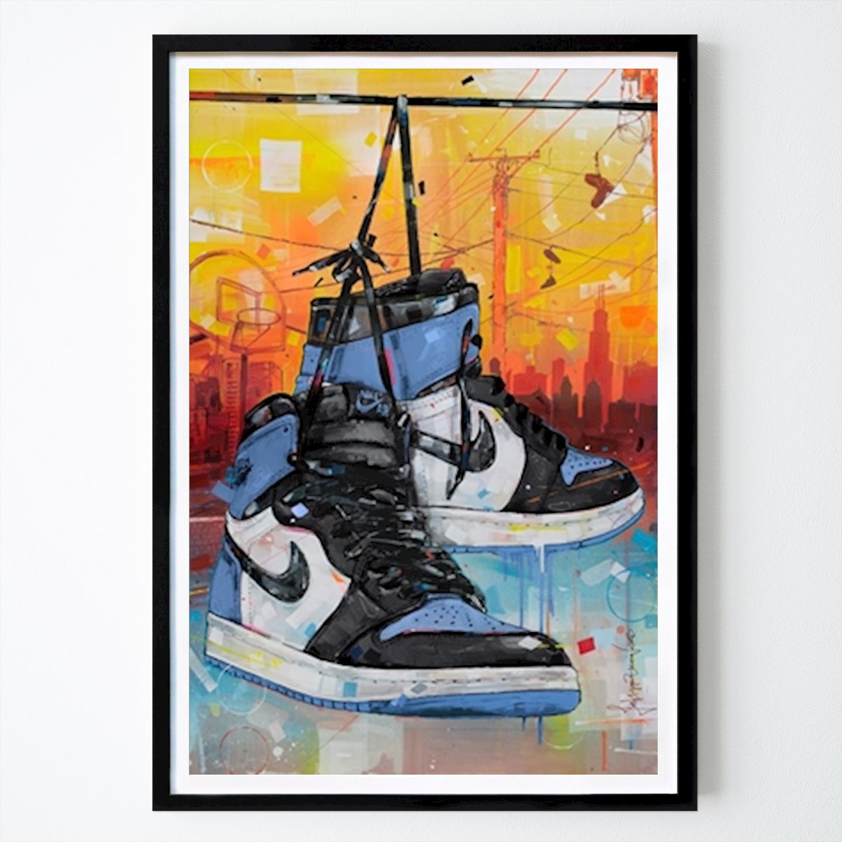 Voľný čas Plagát: Jordan1 UNC toe powerline umenie od Ilse Kauffeld