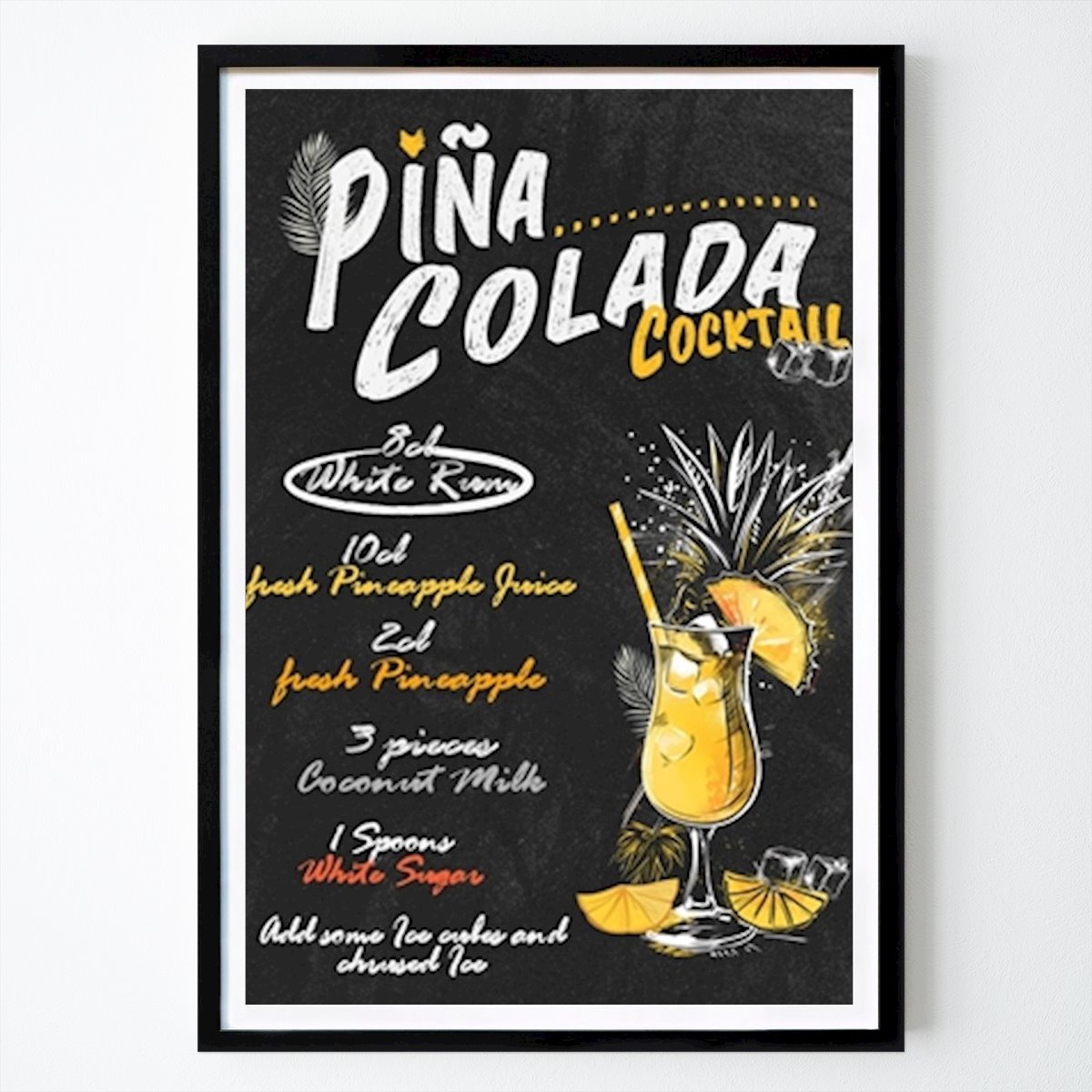Djur Poster: Pina Colada Cocktail Kreide av Richter_Arts