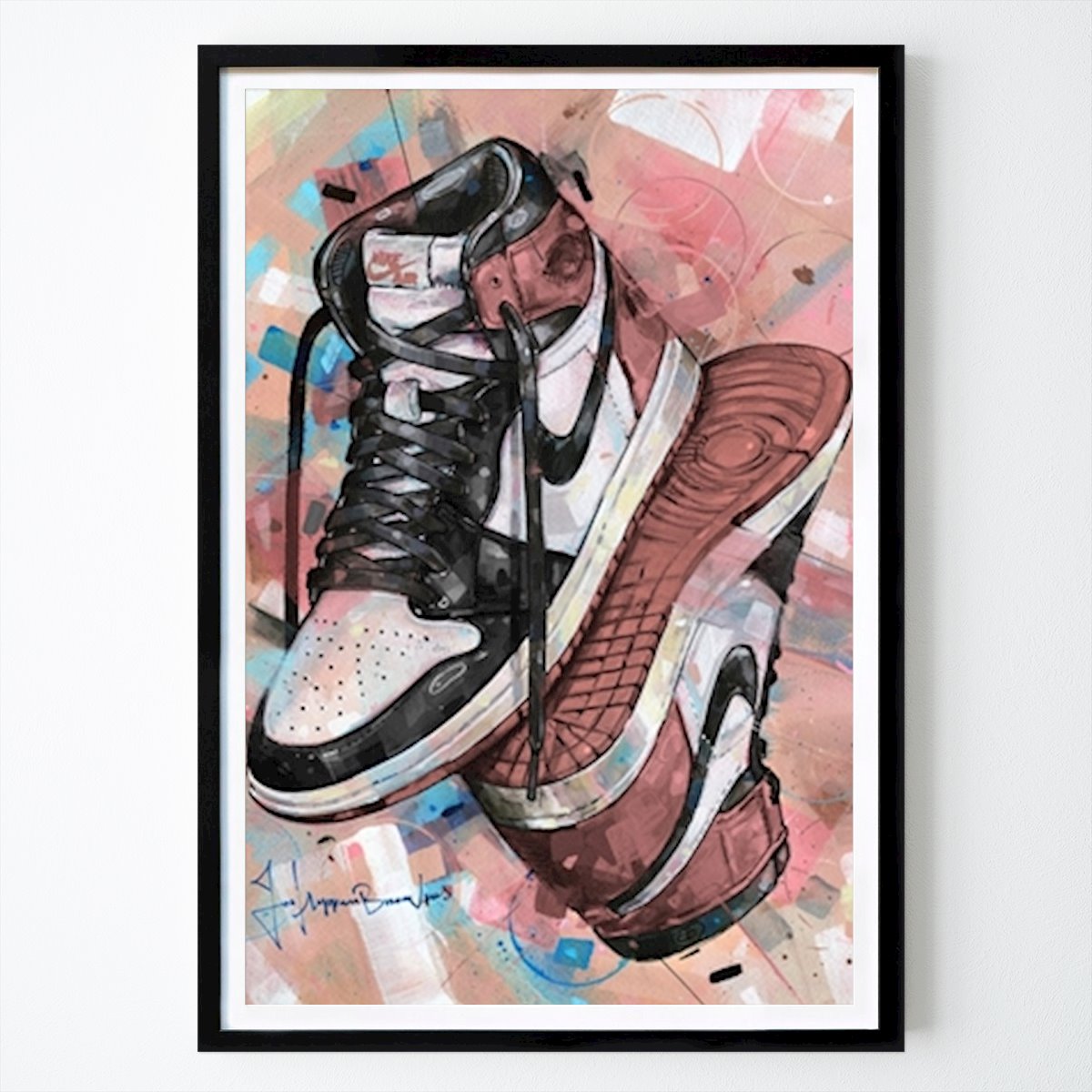 Djur Poster: Nike air jordan rostrosa konst av Ilse Kauffeld