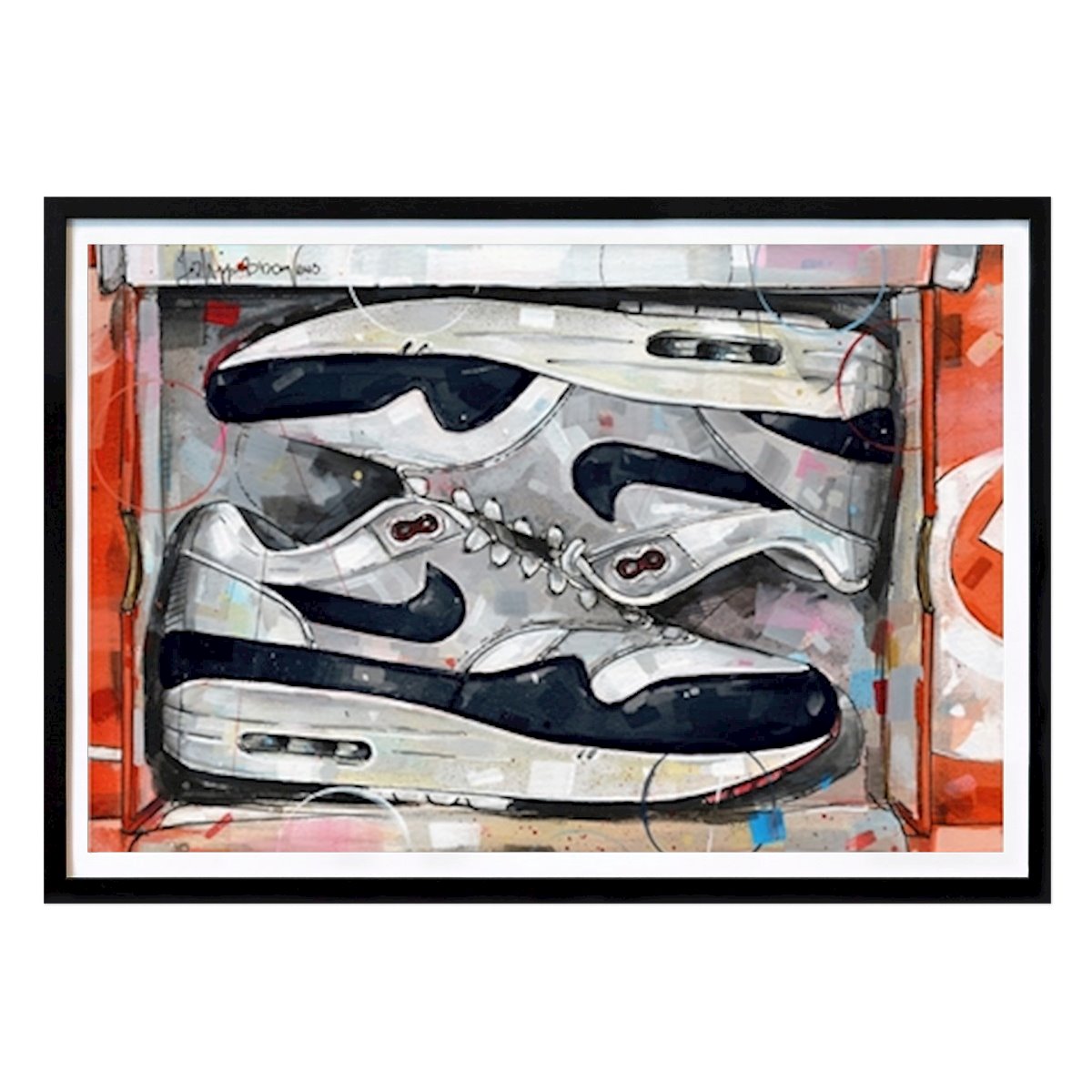 Taide Juliste: Nike air max 1 tennarit taidetta tekijänä Ilse Kauffeld