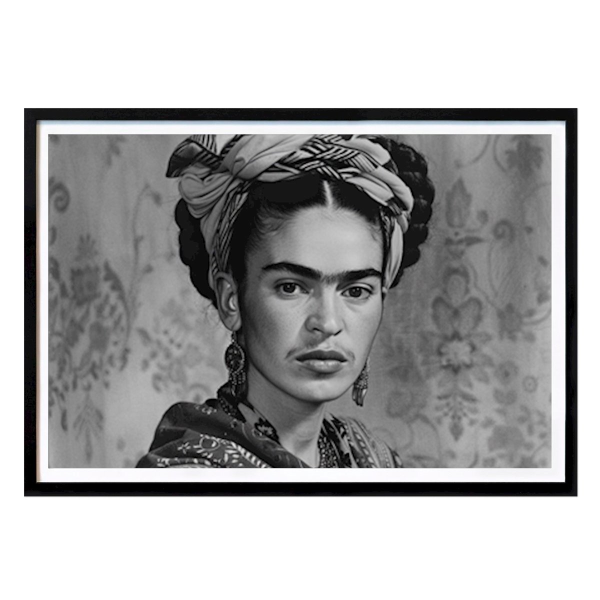 Zwart-Wit Poster: Frida Kahlo Poster Portret van Niklas Maximilian